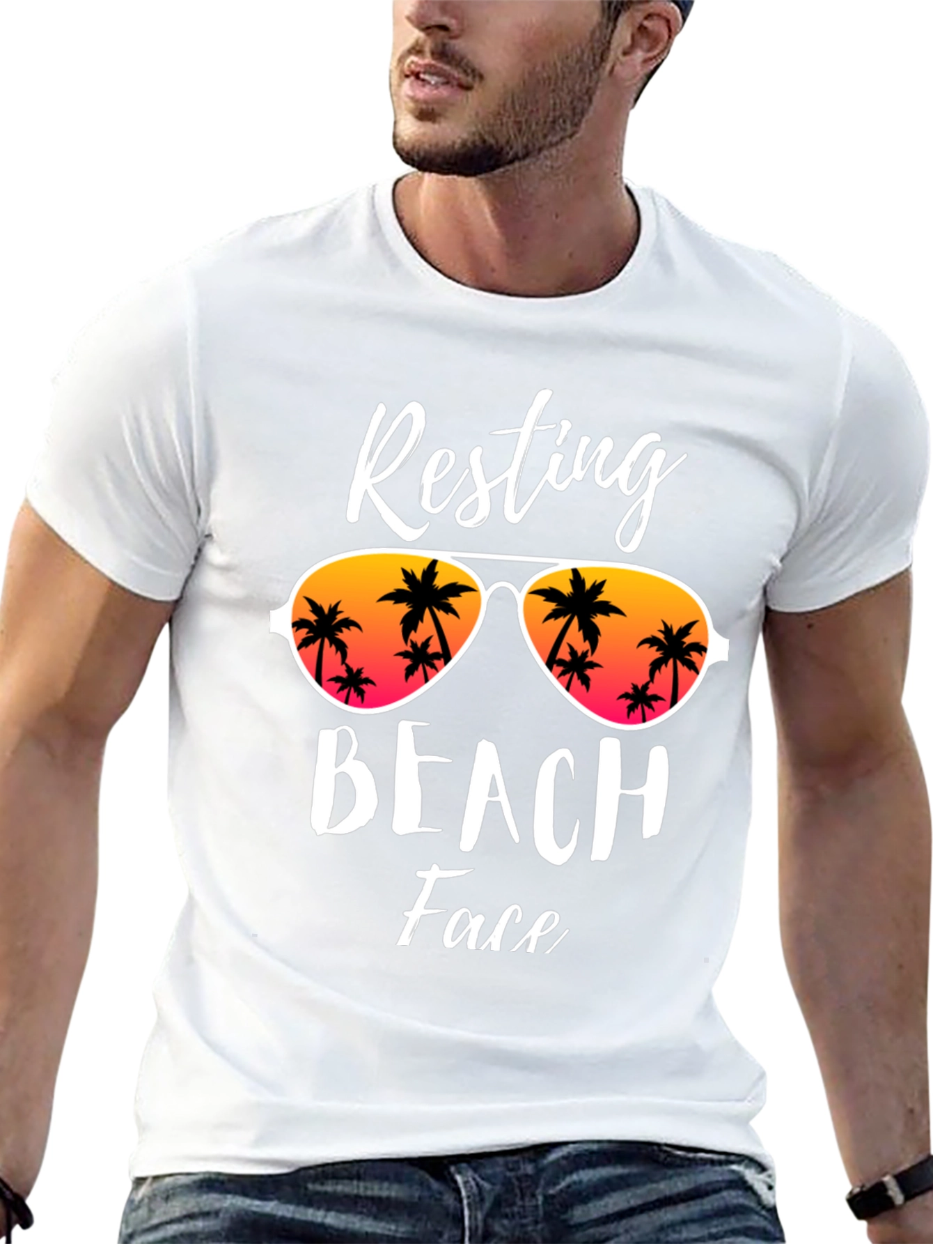 Resting Beach Face Graphic T-Shirt
