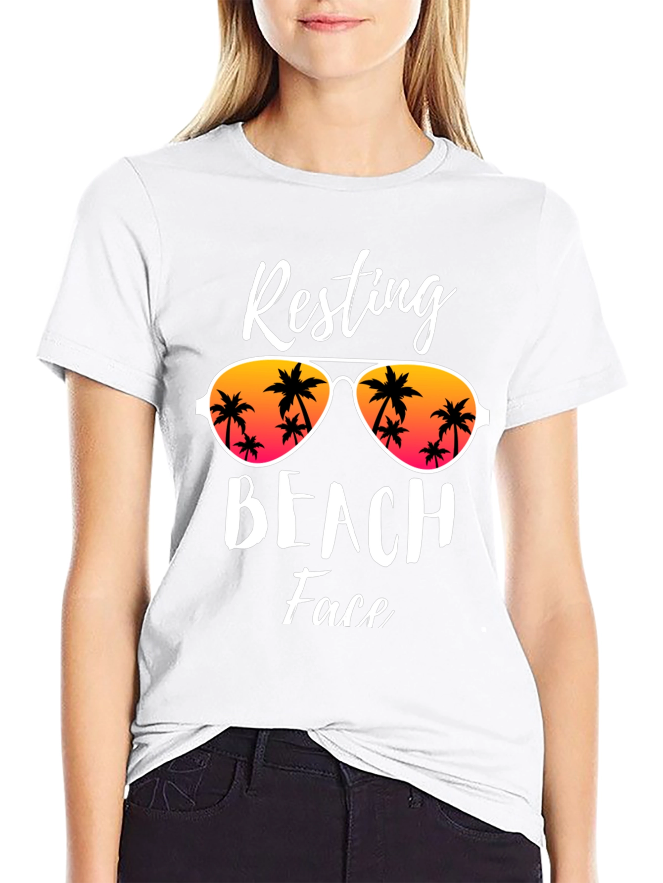 Resting Beach Face Graphic T-Shirt