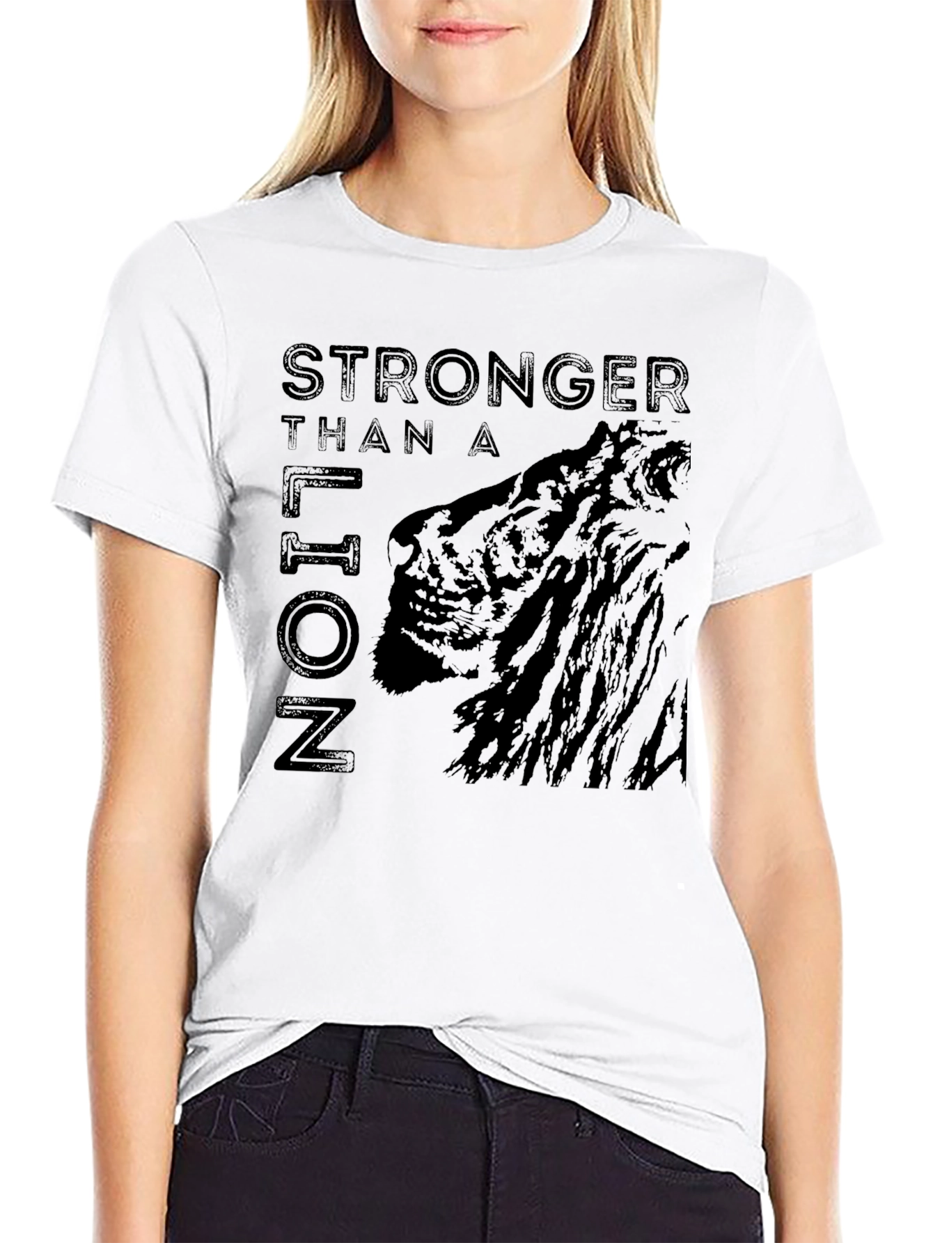 Stronger Than A Lion Graphic Print Tee