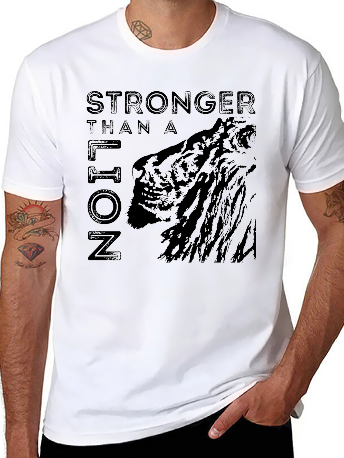 Stronger Than A Lion Graphic Print Tee