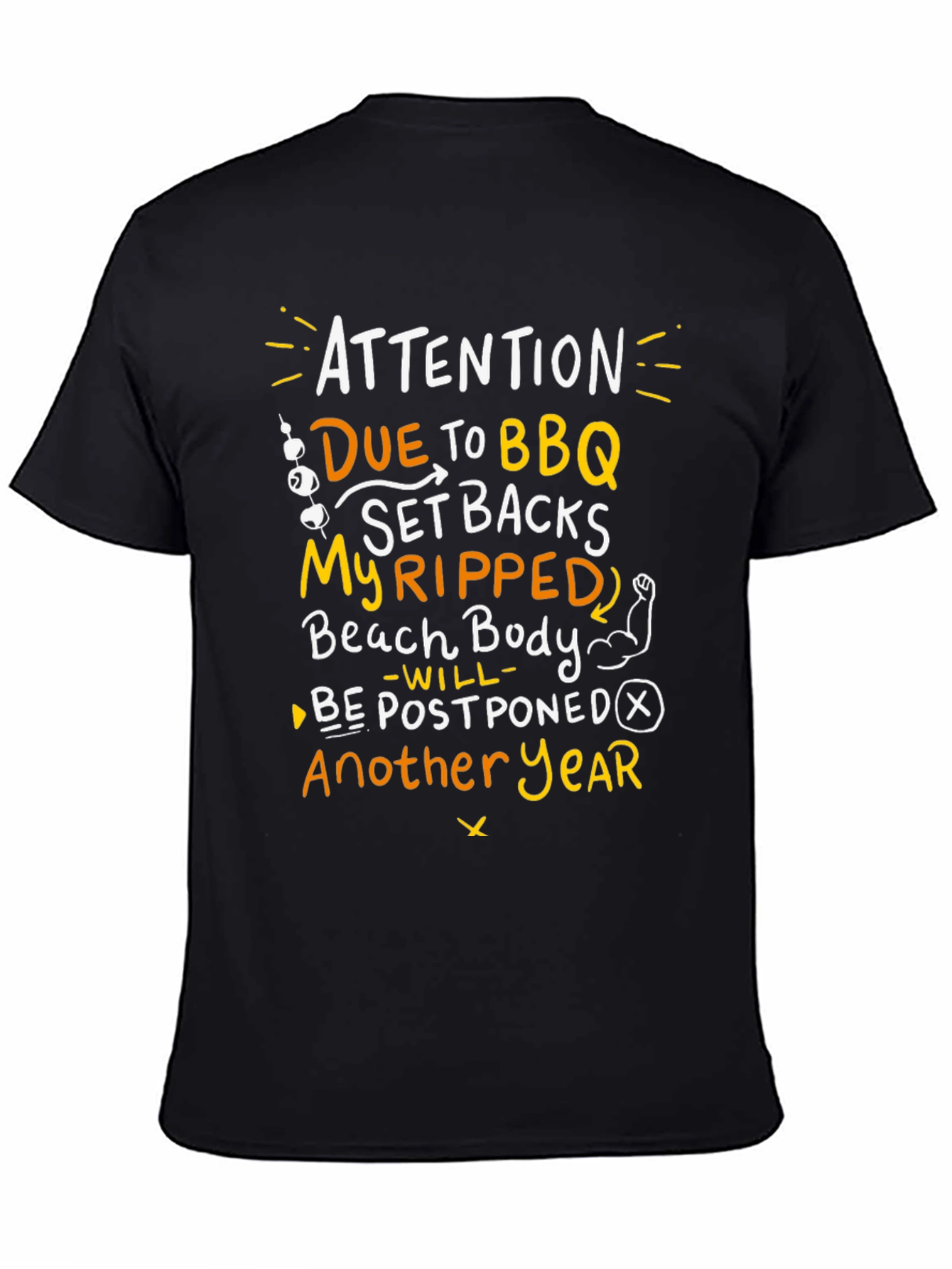 BBQ Postponed Ripped Beach Body T-Shirt