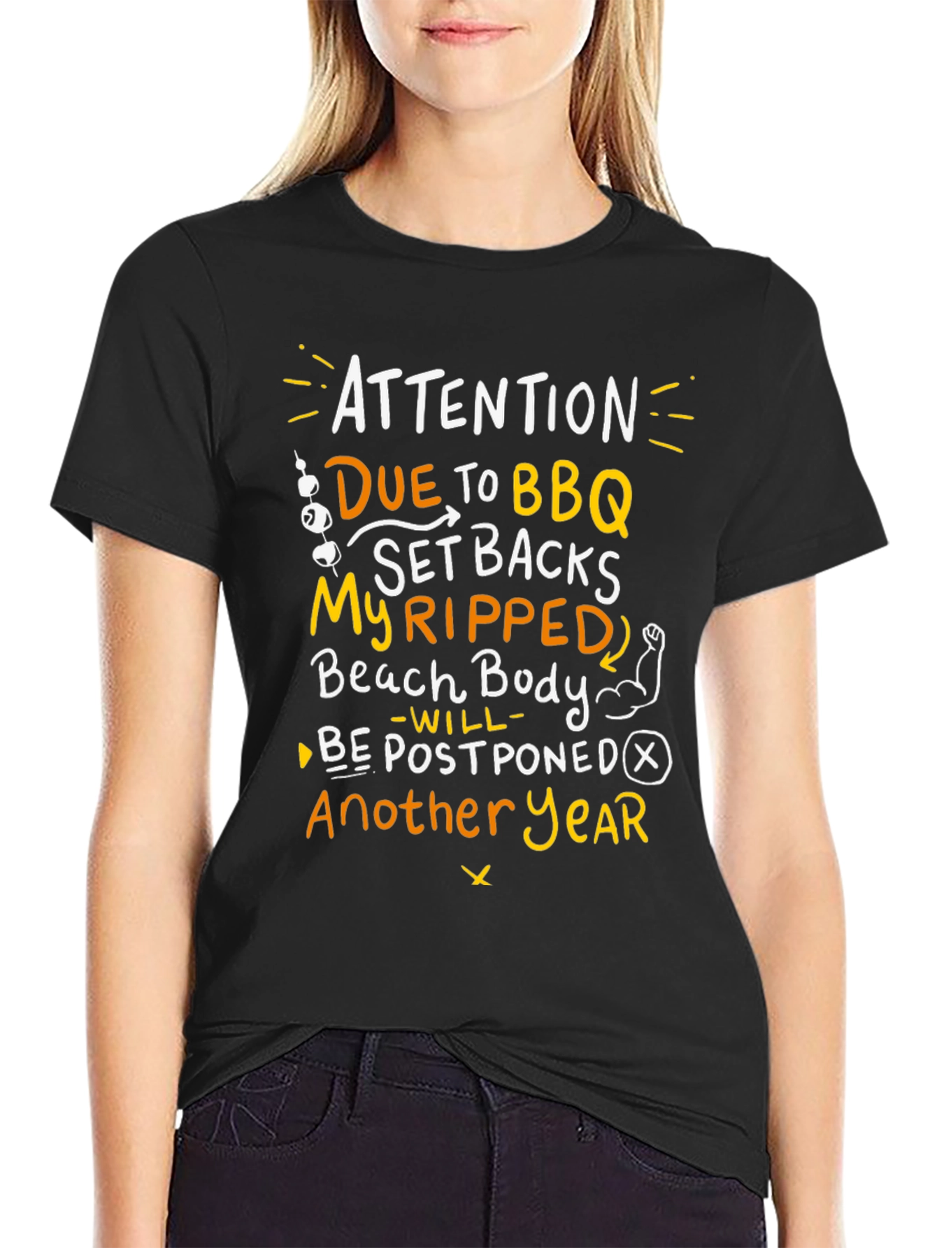 BBQ Postponed Ripped Beach Body T-Shirt