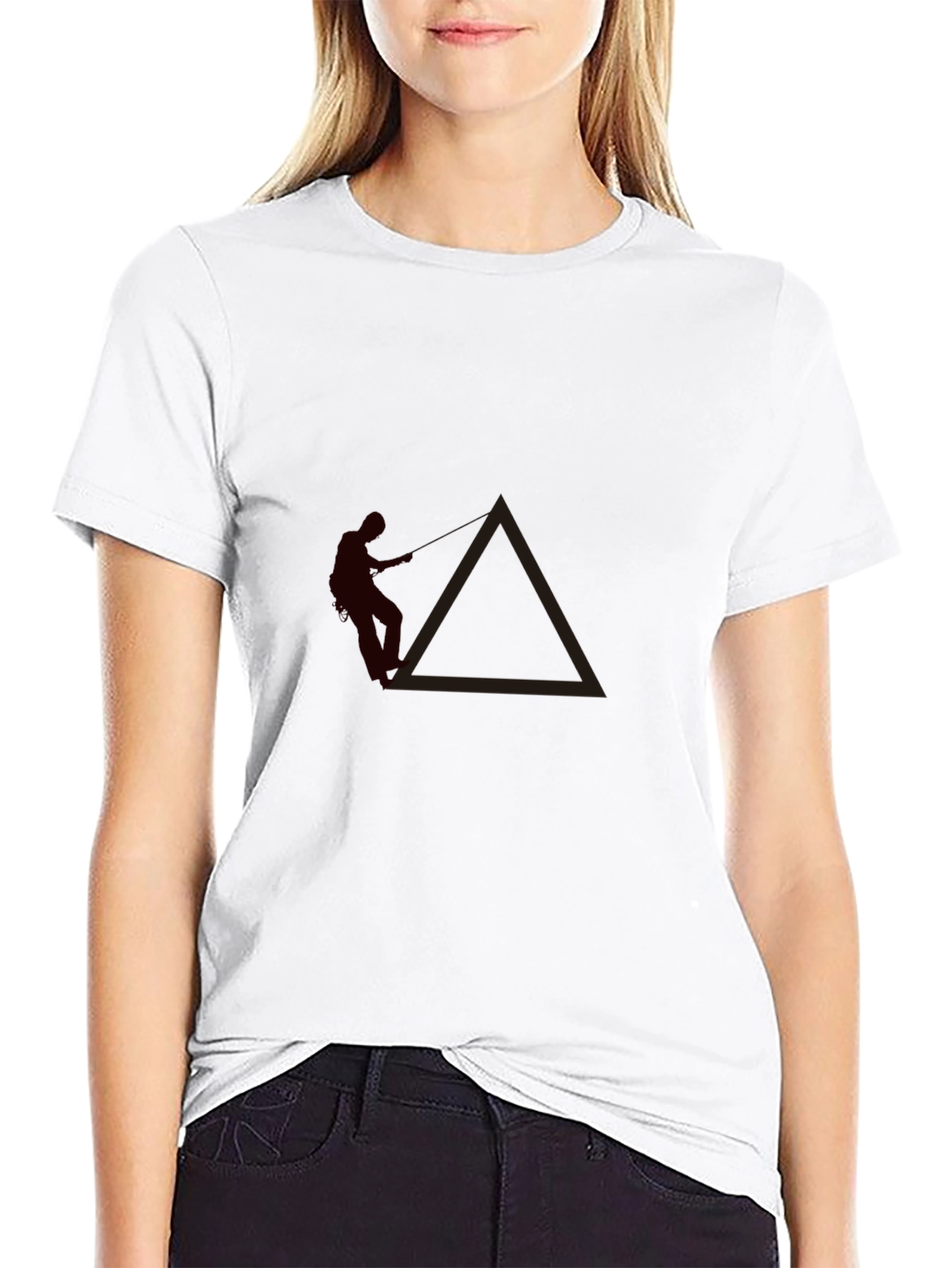 Mens Graphic Tee - Skateboarder Triangle Design