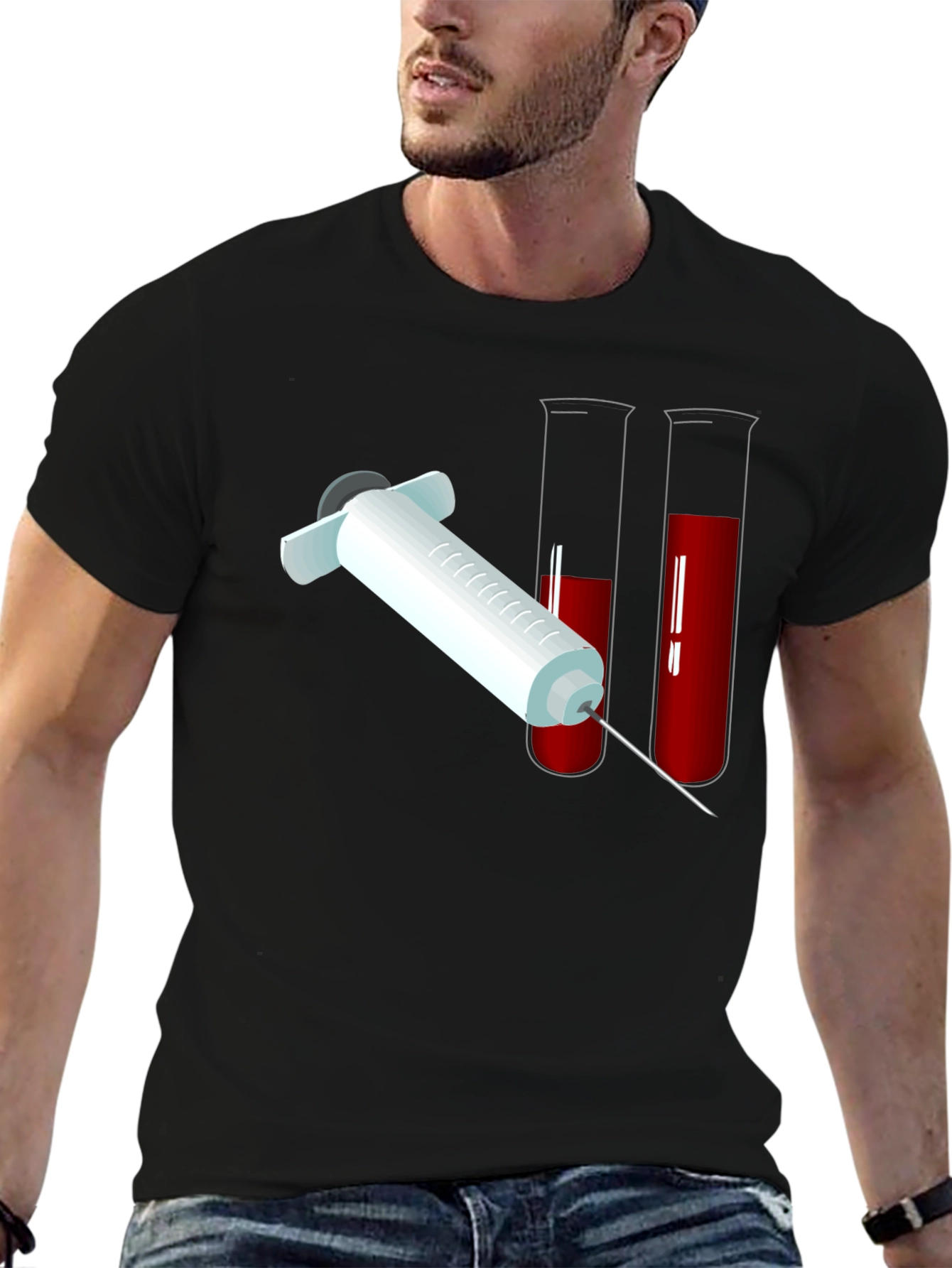 Blood Draw Graphic T-Shirt - Black Cotton Tee