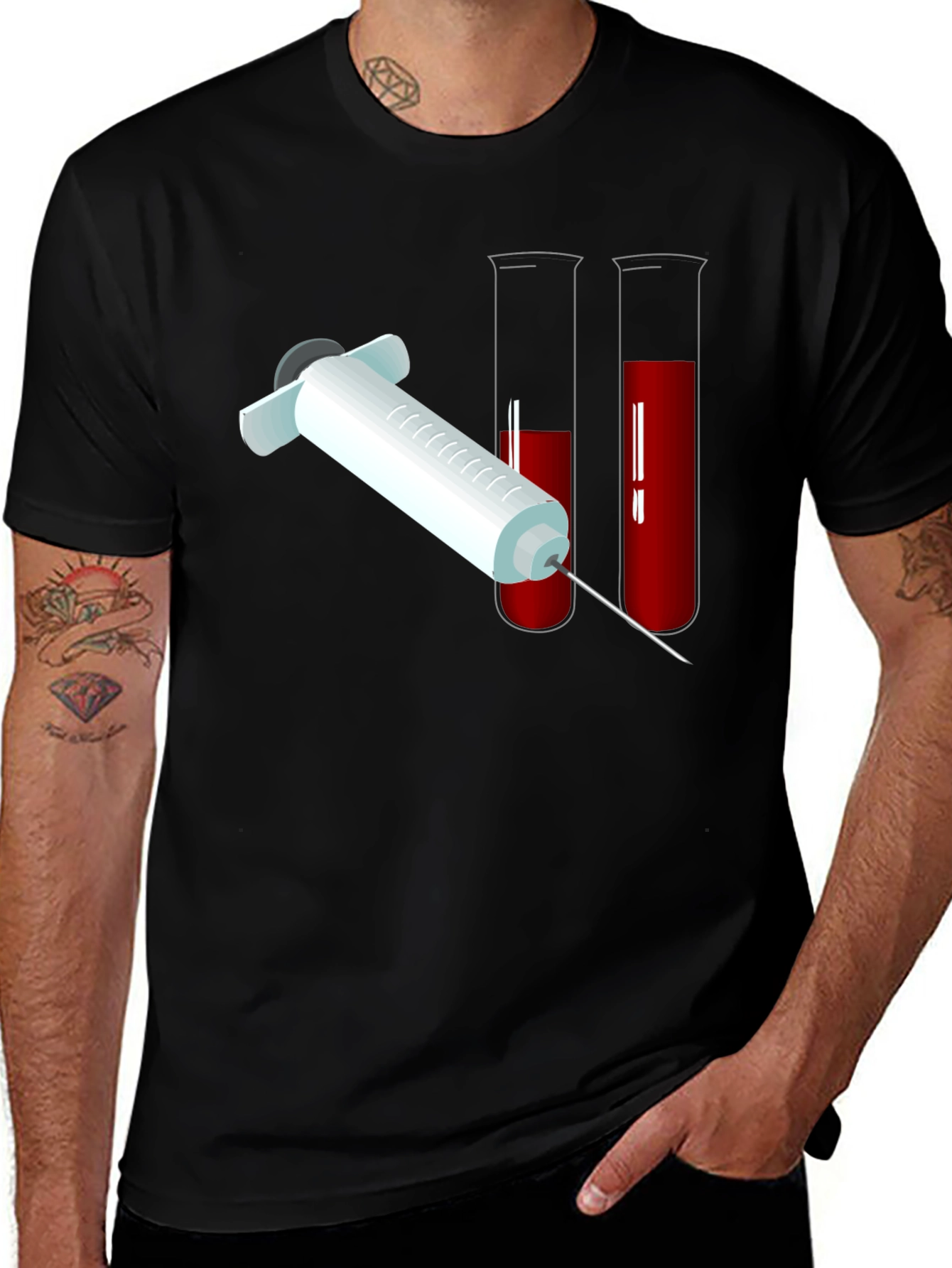 Blood Draw Graphic T-Shirt - Black Cotton Tee