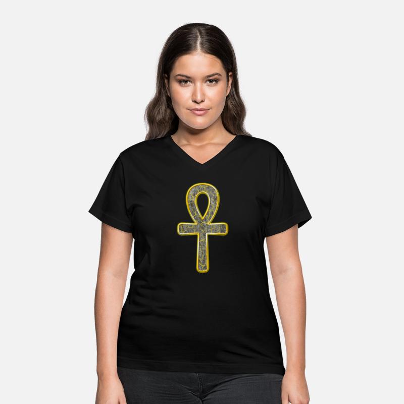 Ankh in stone with gold edge | Egyptian symbol