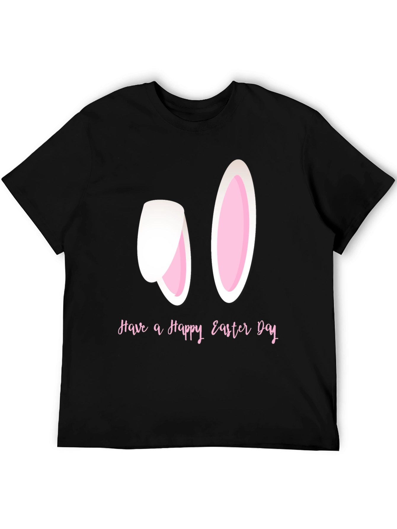 Happy Easter Bunny Ears T-Shirt - Black
