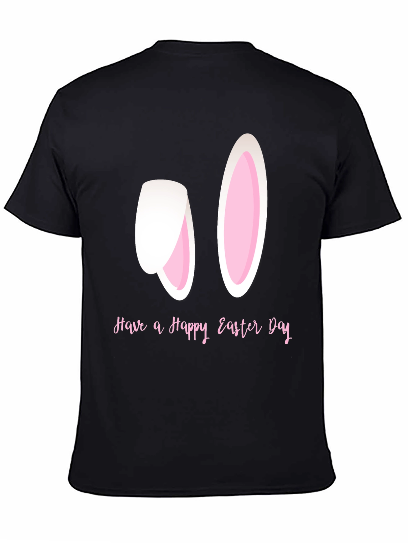 Happy Easter Bunny Ears T-Shirt - Black