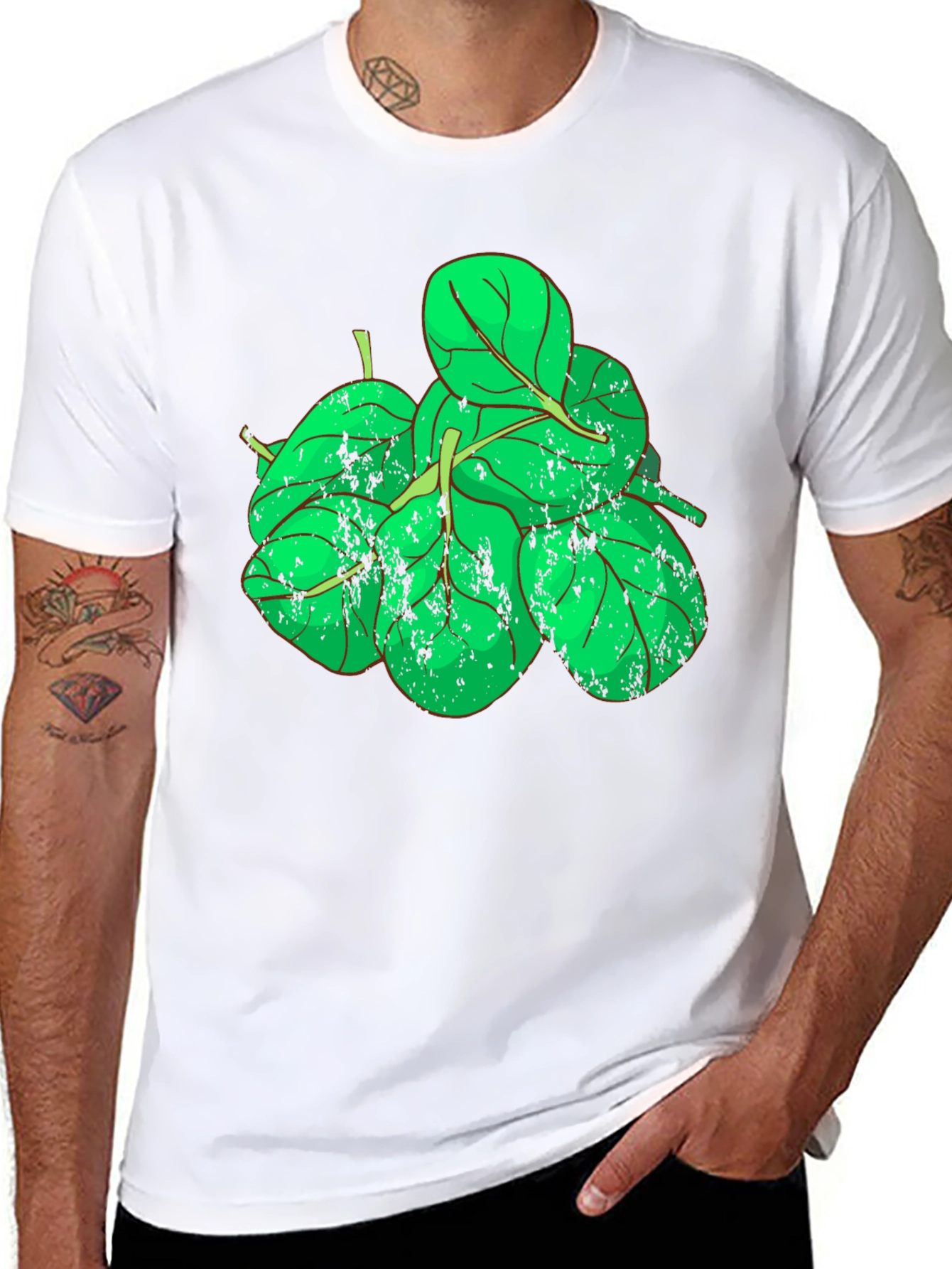 Spinach Graphic Black T-Shirt