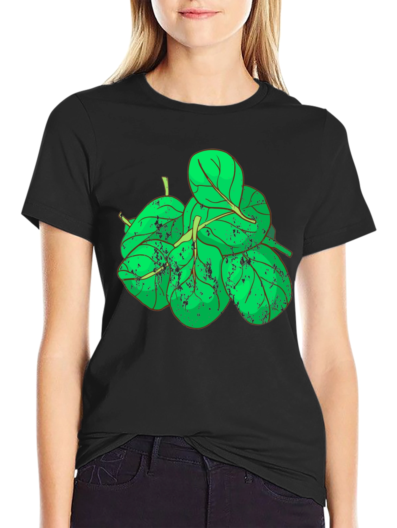 Spinach Graphic Black T-Shirt