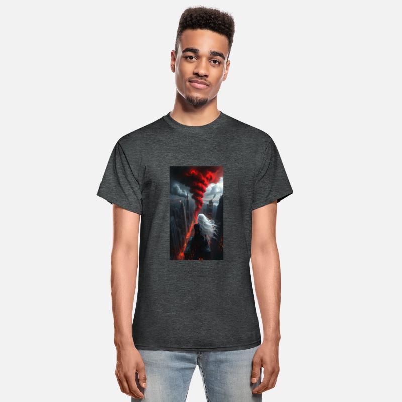 Apocalyptic Angel Over Burning City