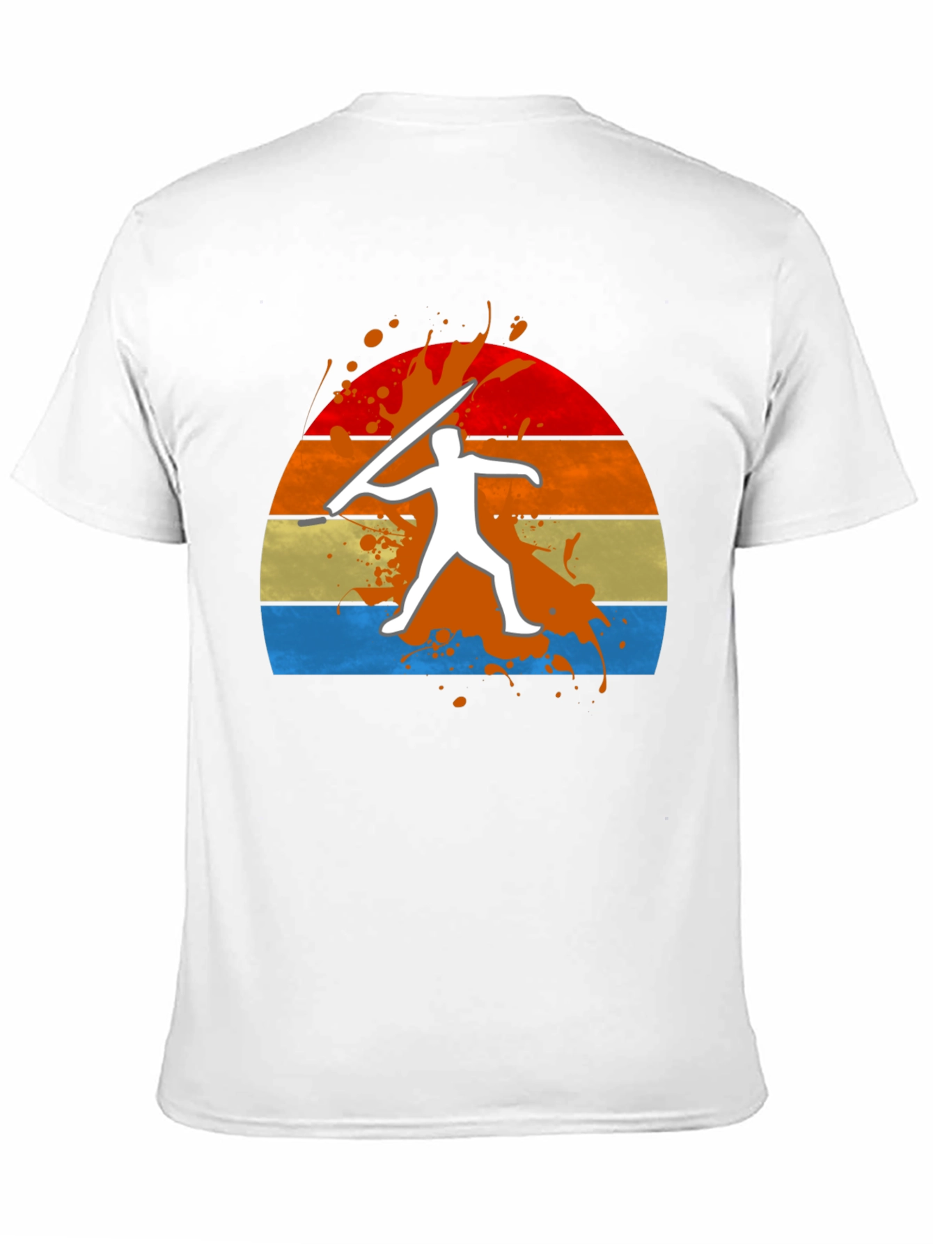Javelin Thrower Graphic Tee - Retro Sunset Design
