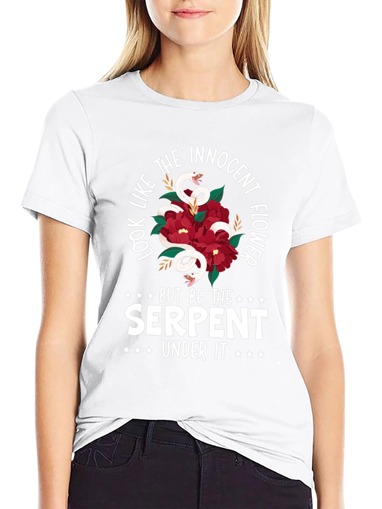 Innocent Flower Serpent Graphic Tee - Unisex
