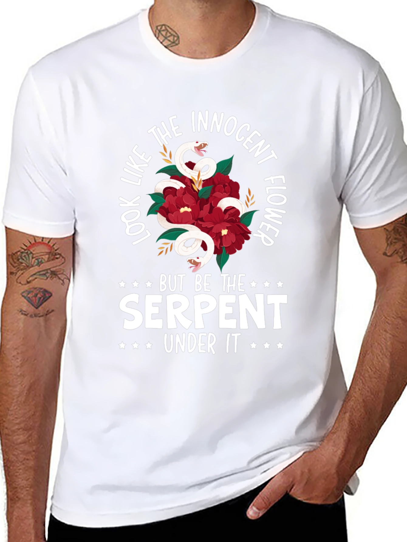 Innocent Flower Serpent Graphic Tee - Unisex