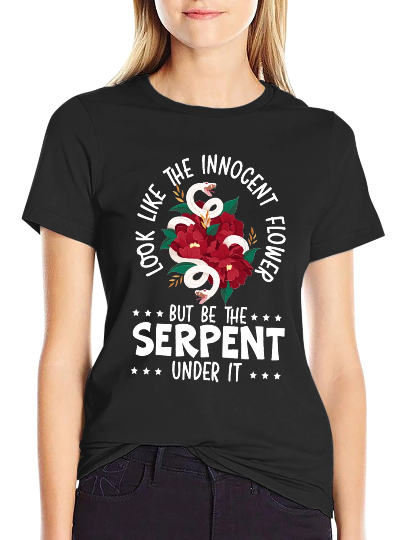 Innocent Flower Serpent Graphic Tee - Unisex