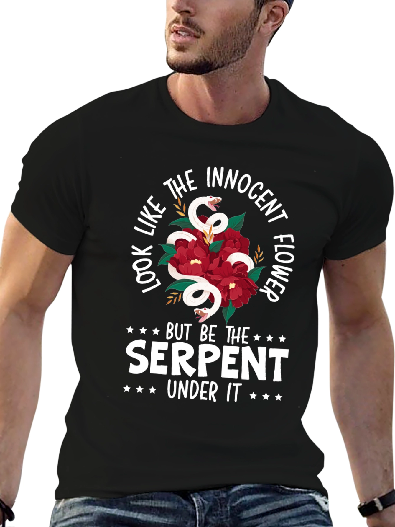Innocent Flower Serpent Graphic Tee - Unisex