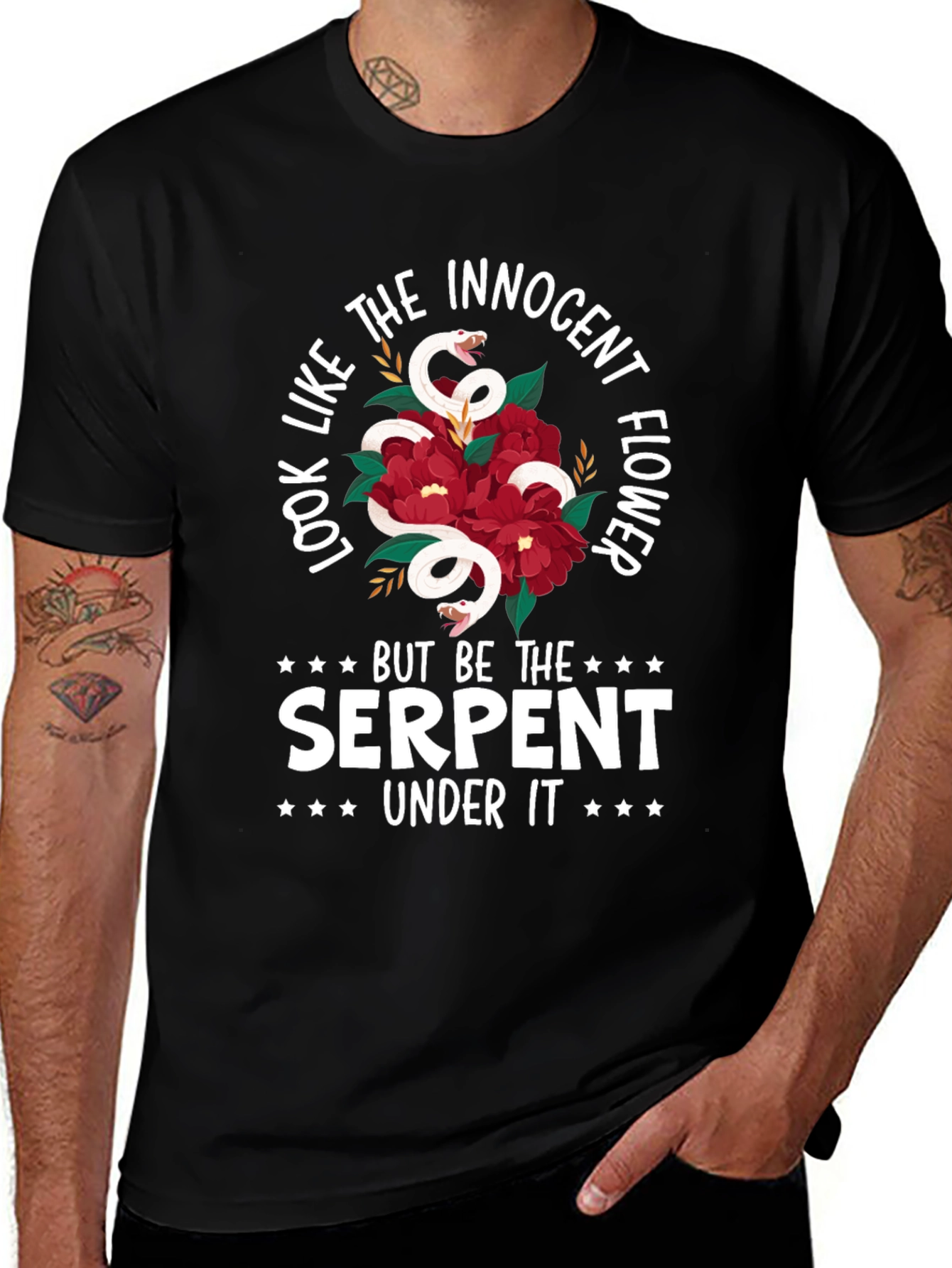 Innocent Flower Serpent Graphic Tee - Unisex