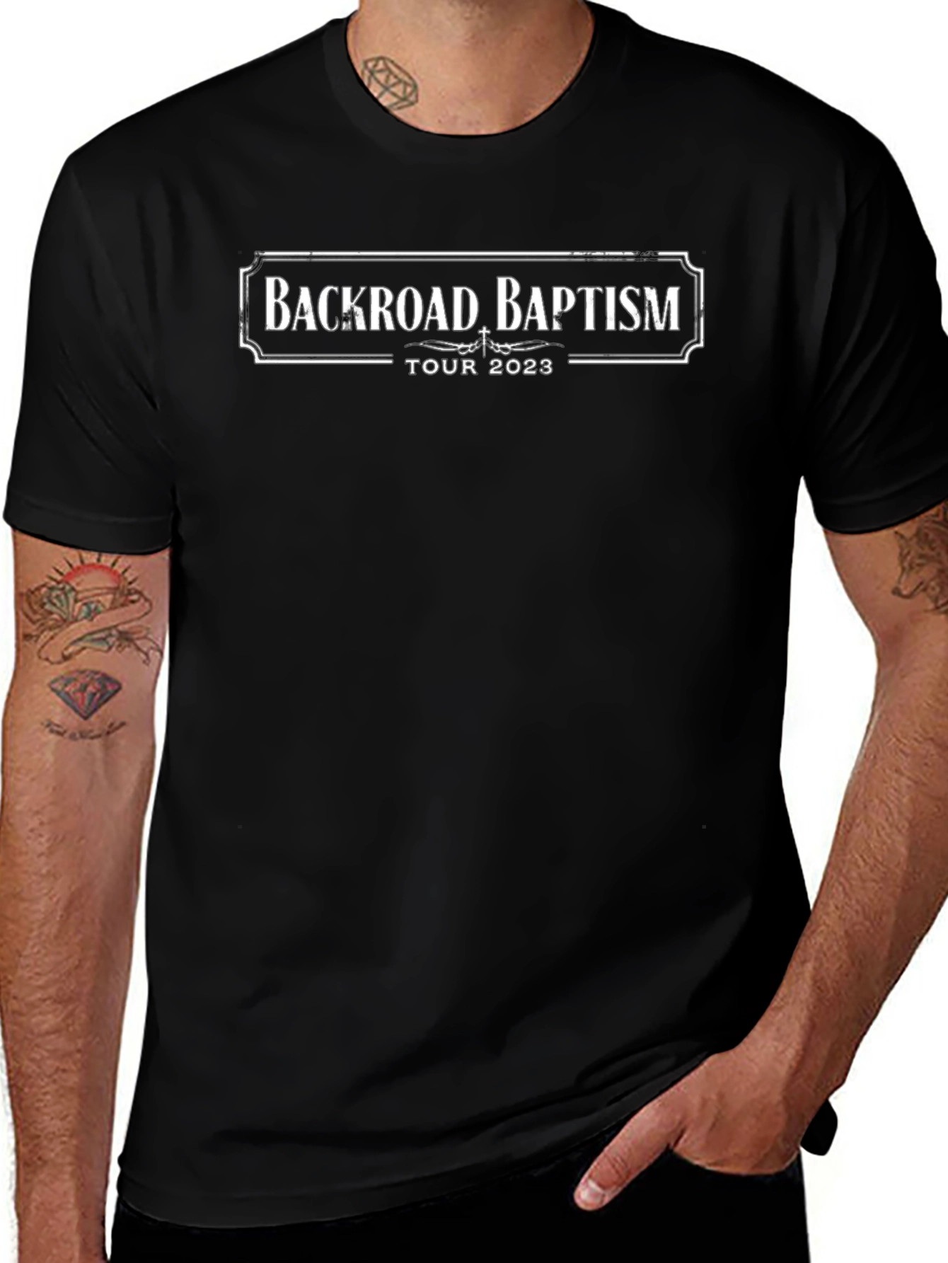 Backroad Baptism Tour 2023 Black T-Shirt