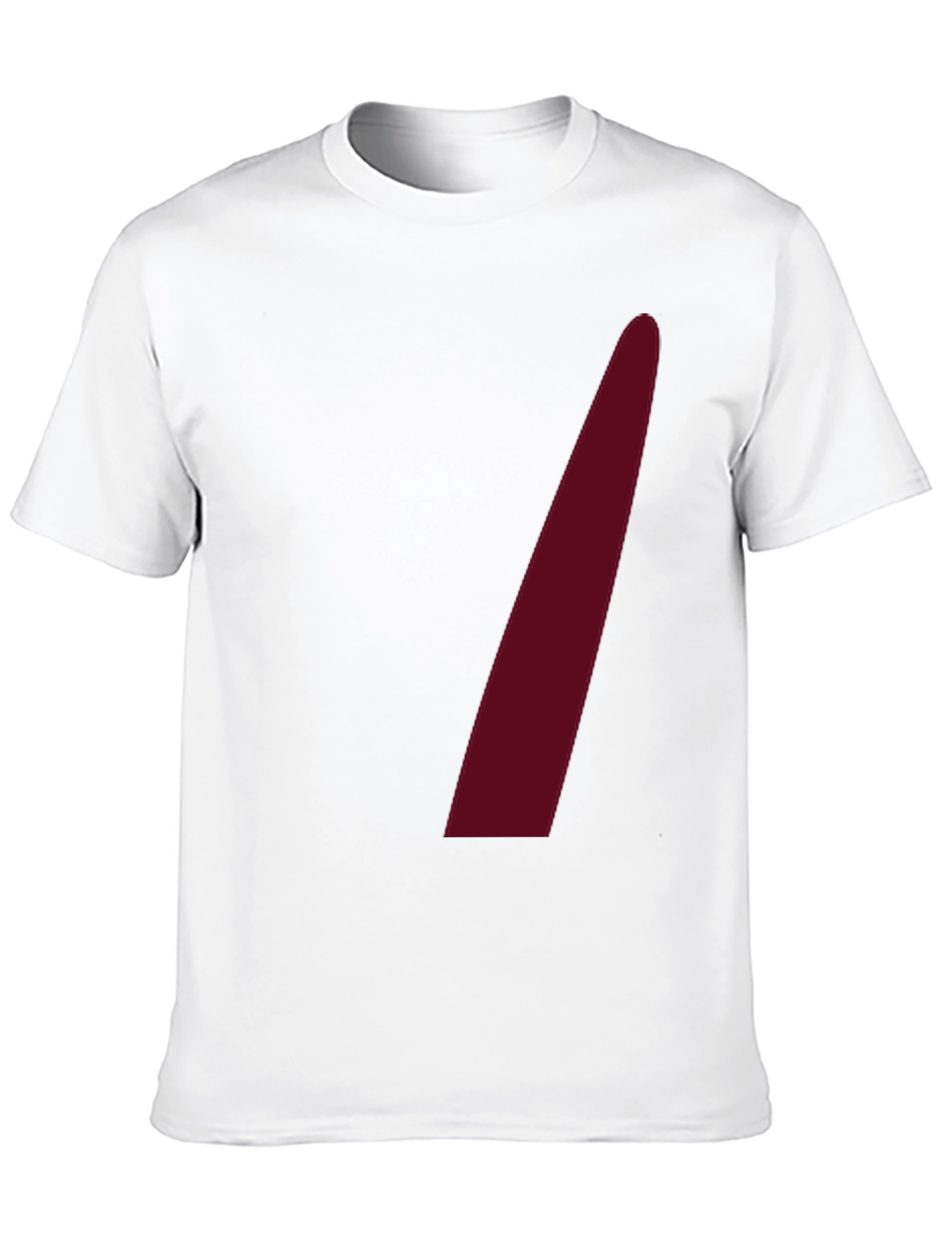 Mens Black Crew Neck Tee with Maroon Accent