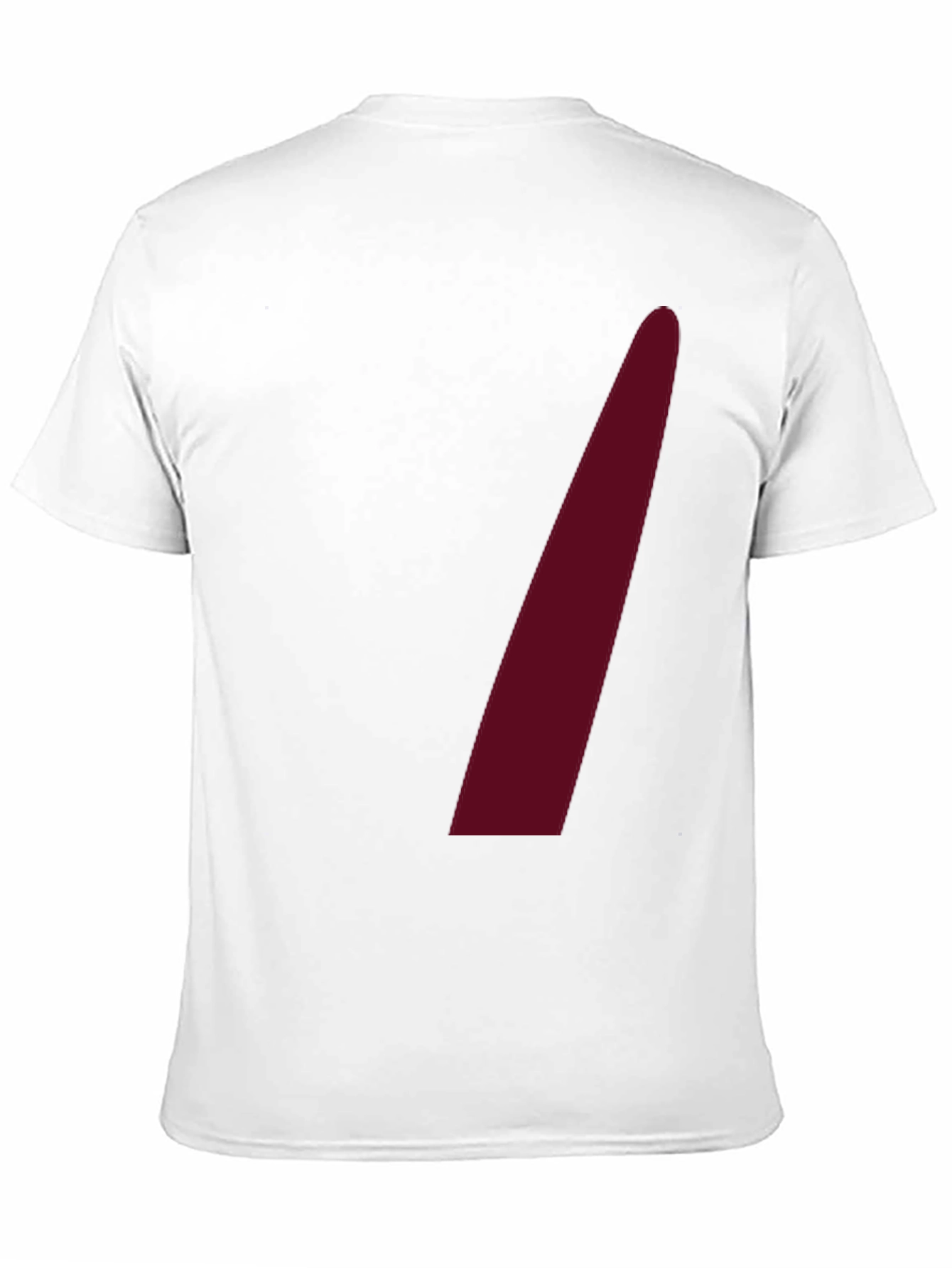 Mens Black Crew Neck Tee with Maroon Accent