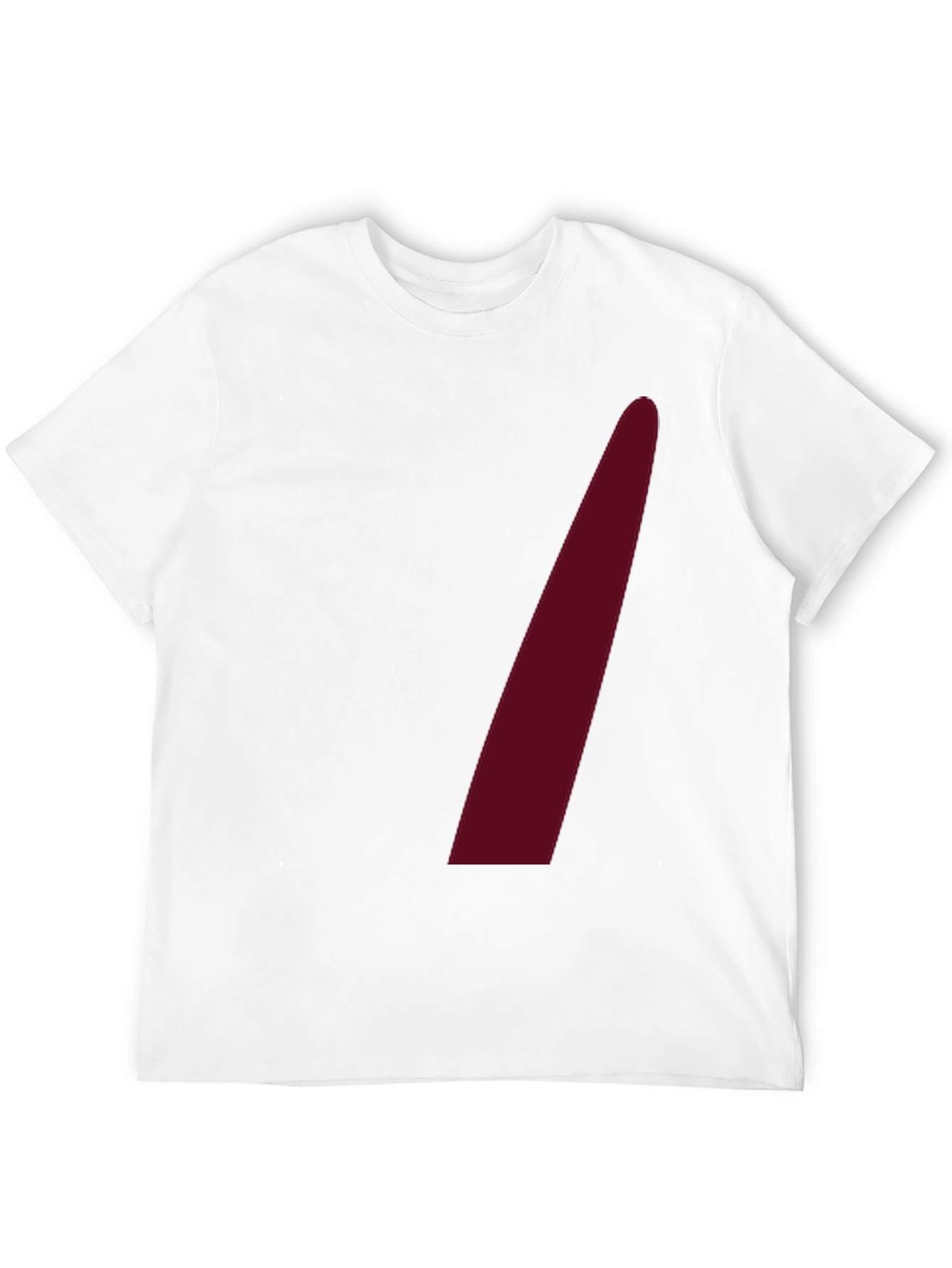 Mens Black Crew Neck Tee with Maroon Accent