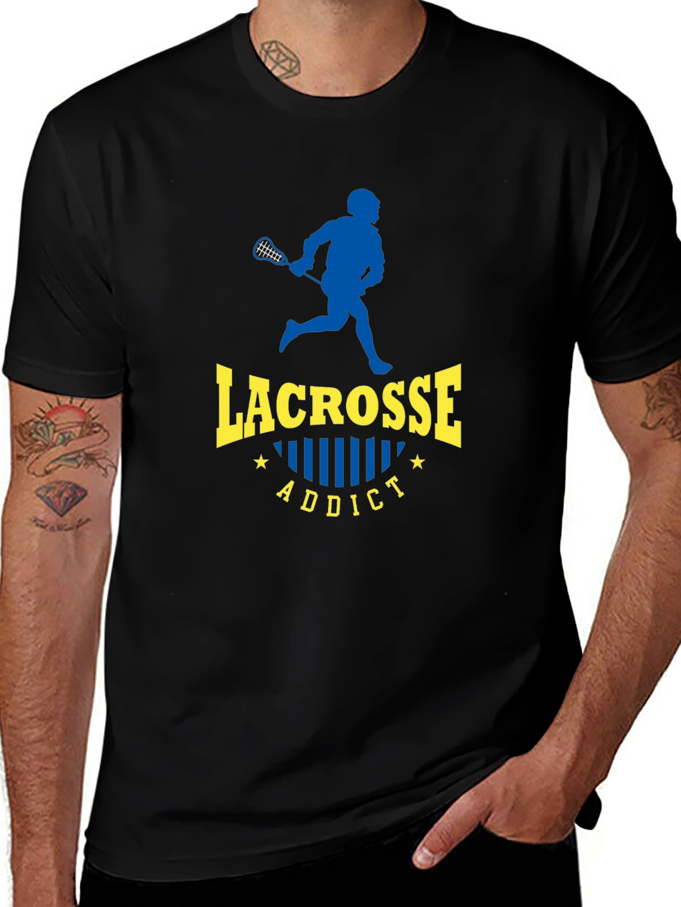 Lacrosse Addict Black T-Shirt