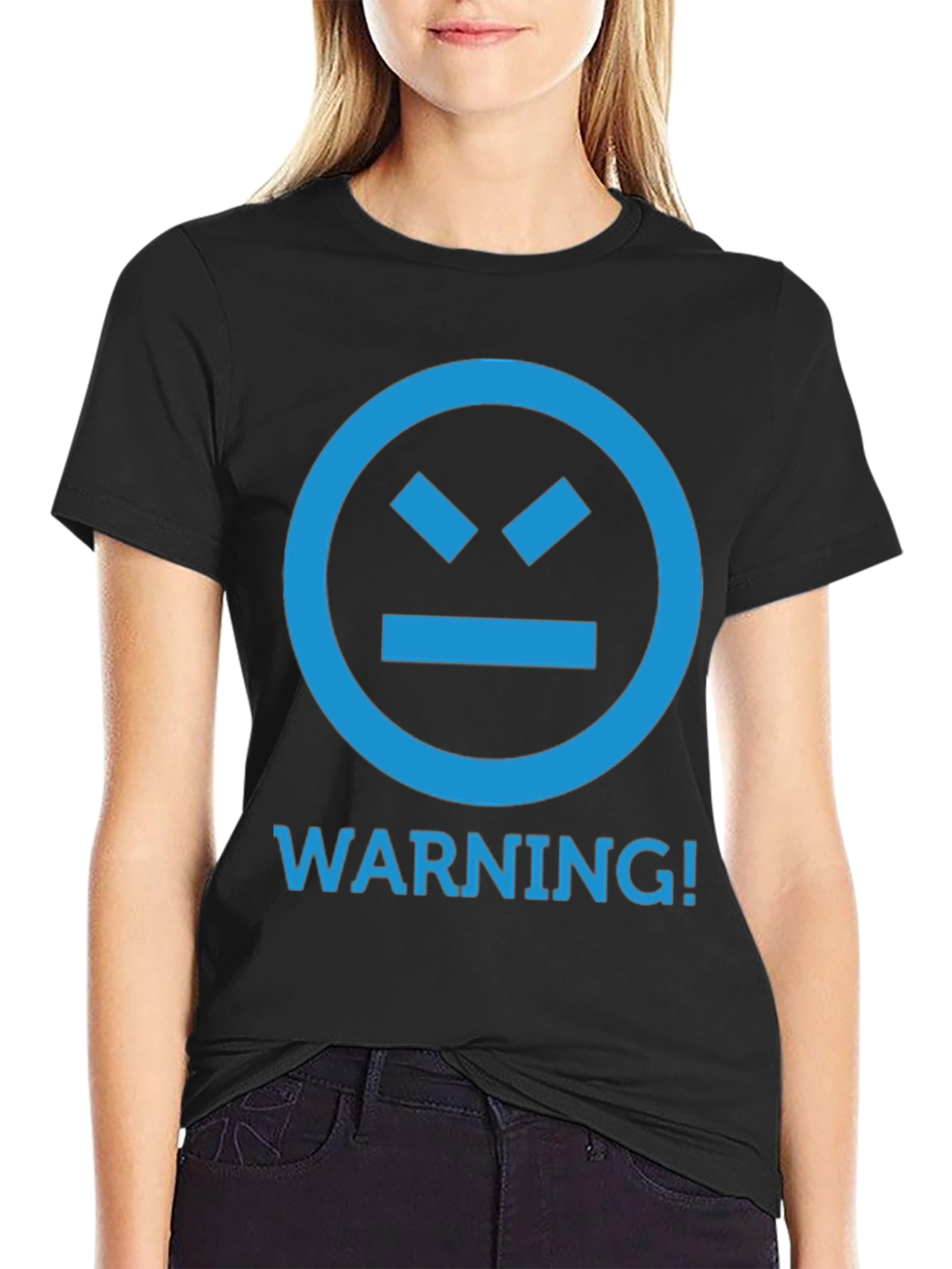 Warning! Graphic Tee - Angry Face T-Shirt