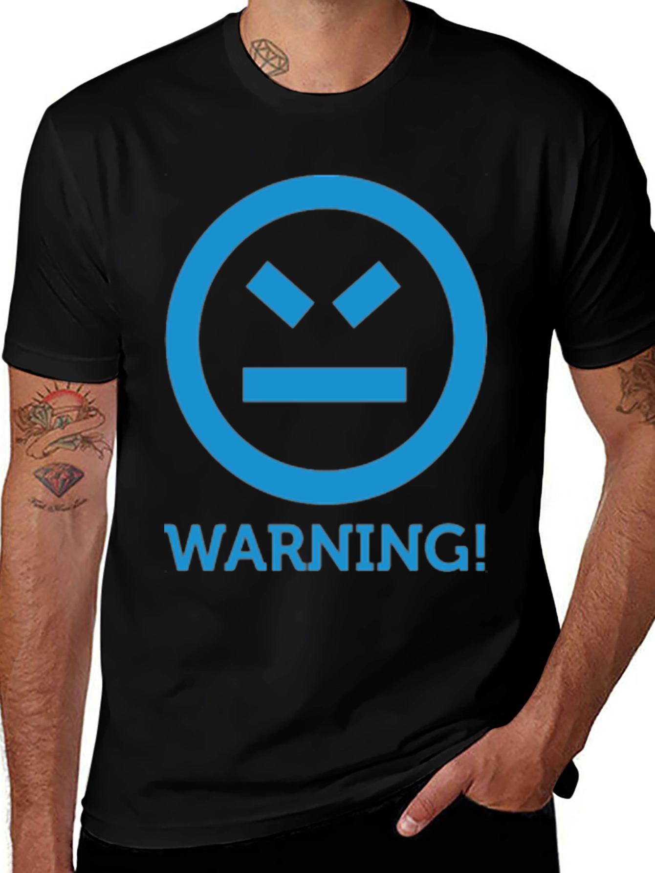 Warning! Graphic Tee - Angry Face T-Shirt