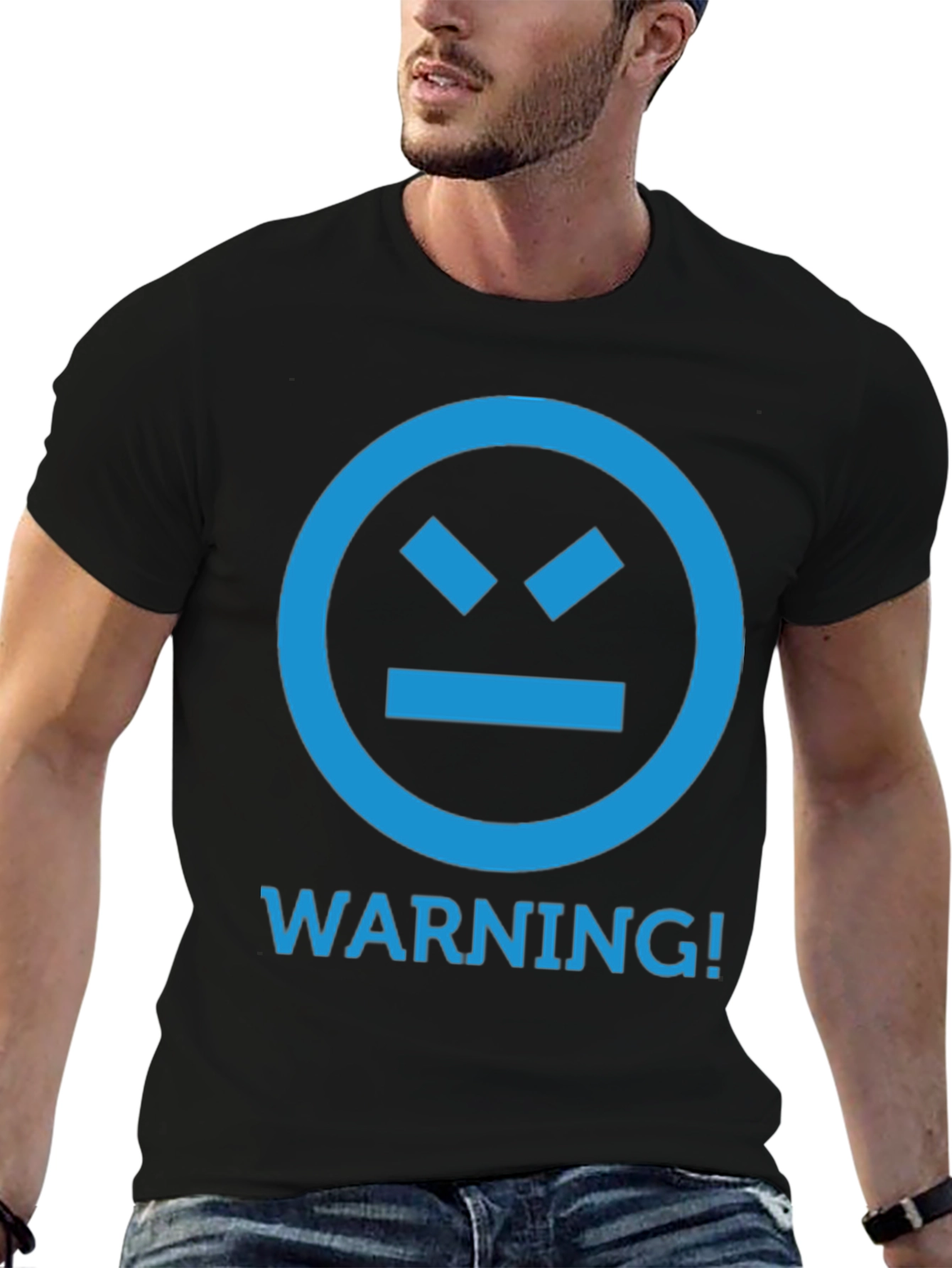 Warning! Graphic Tee - Angry Face T-Shirt