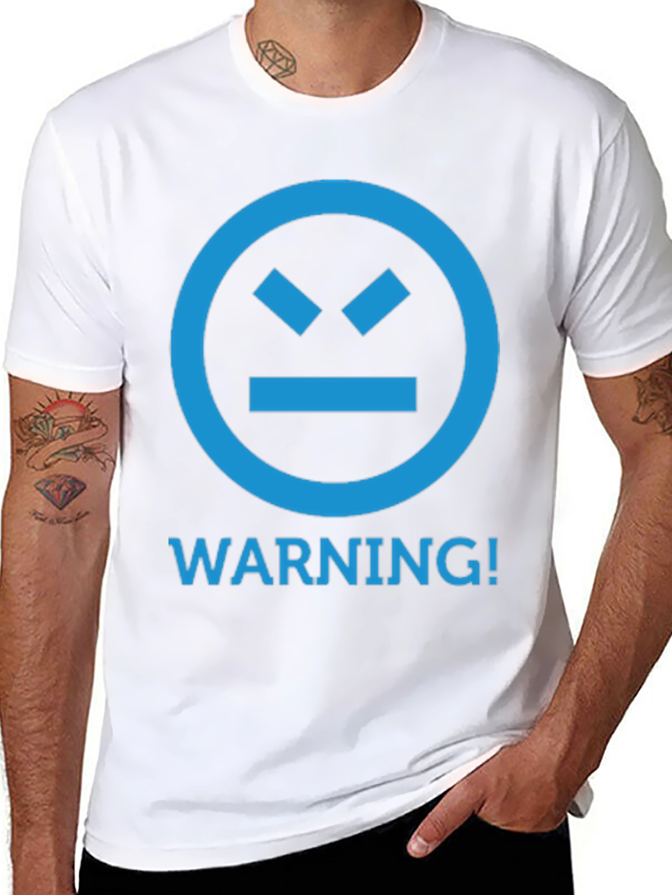 Warning! Graphic Tee - Angry Face T-Shirt