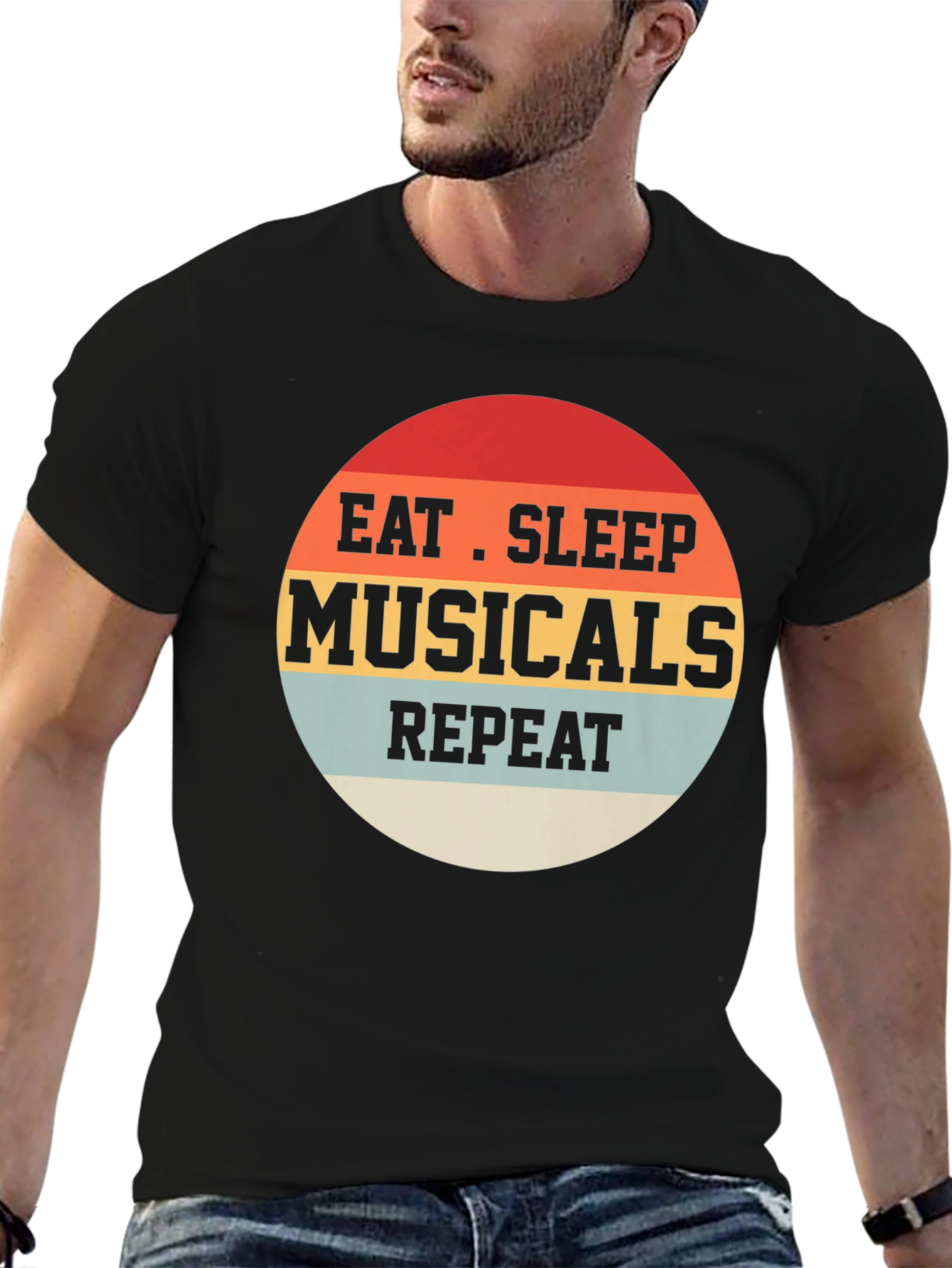 Eat Sleep Musicals Repeat Graphic Tee