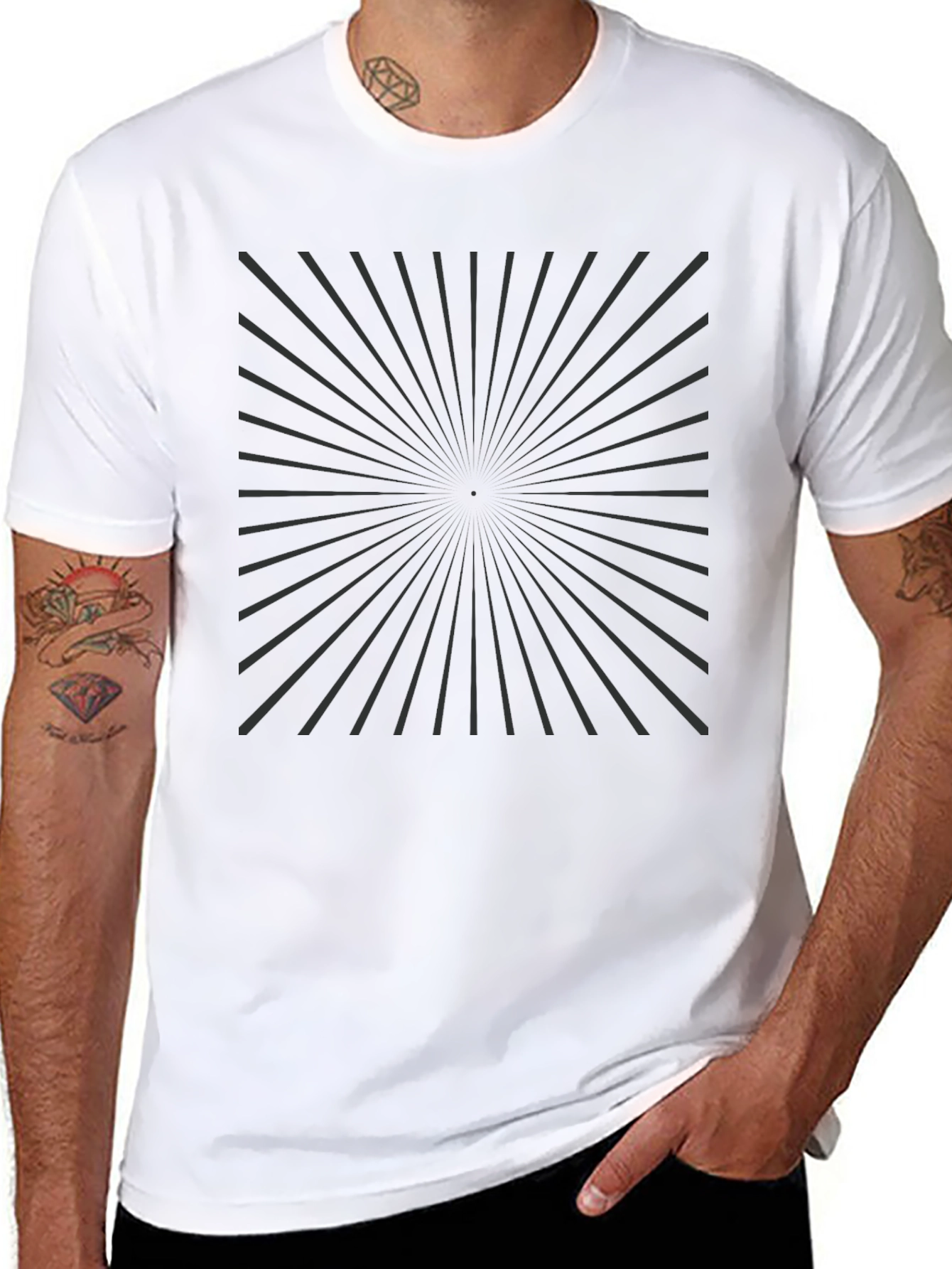 Black Sunburst Graphic Tee - Modern Style