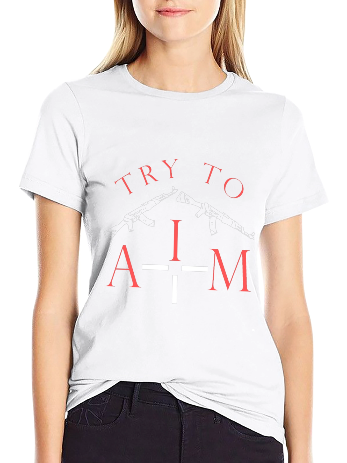 Try to Aim Graphic T-Shirt - Black