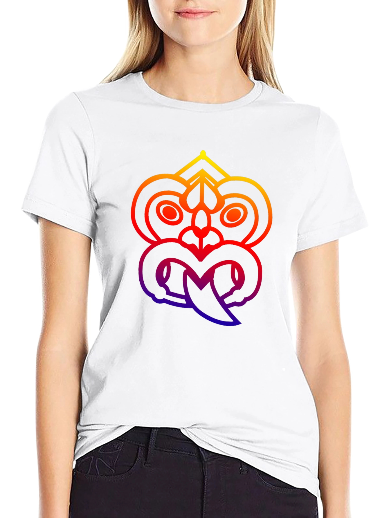 Tribal Mask Graphic Tee - Black Unisex T-Shirt