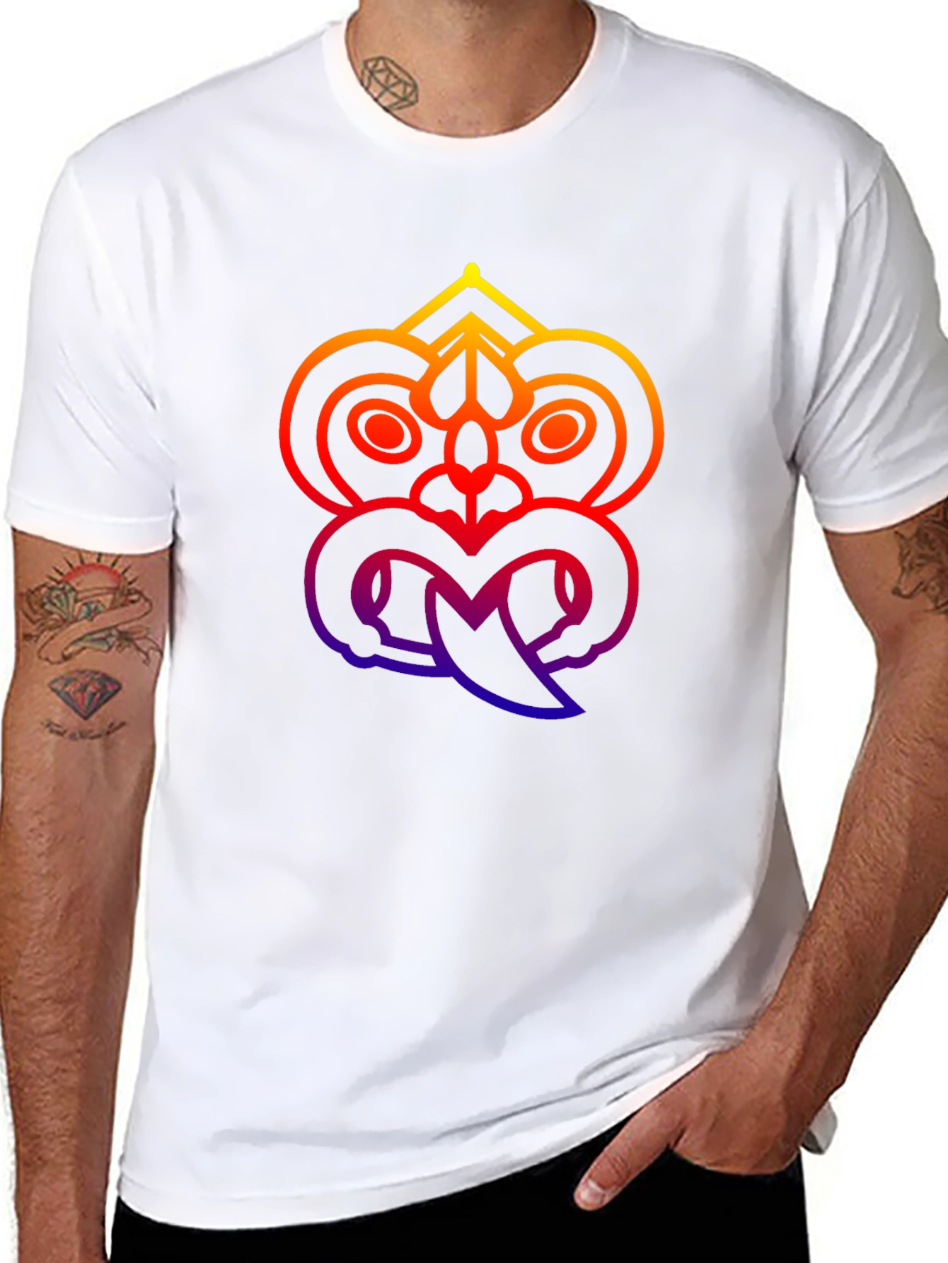 Tribal Mask Graphic Tee - Black Unisex T-Shirt