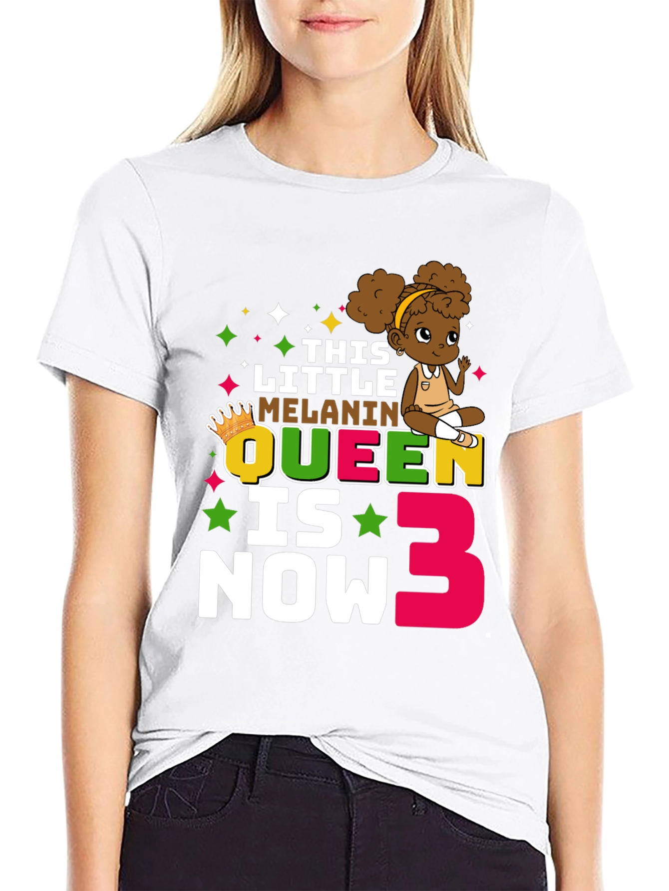 Melanin Queen 3rd Birthday T-Shirt