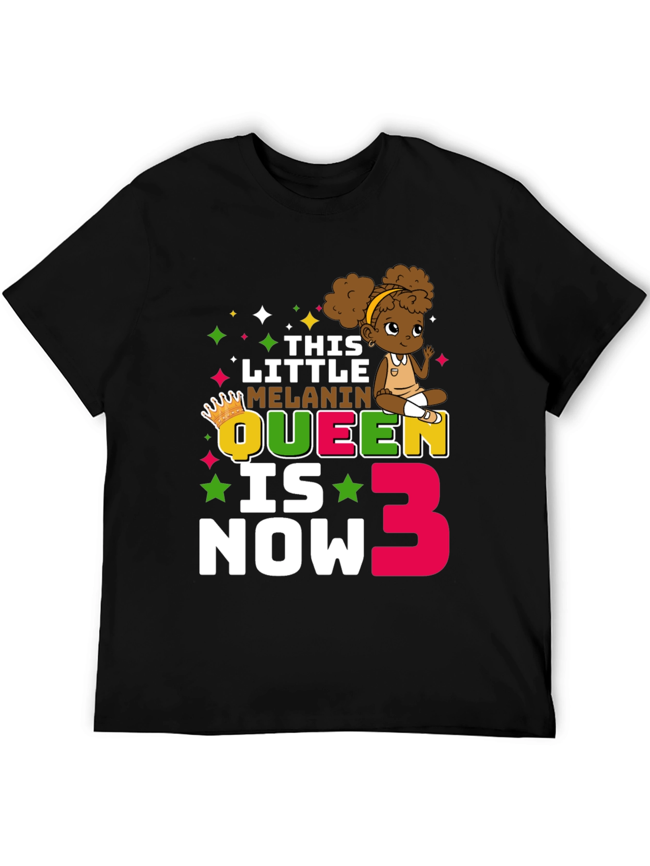 Melanin Queen 3rd Birthday T-Shirt