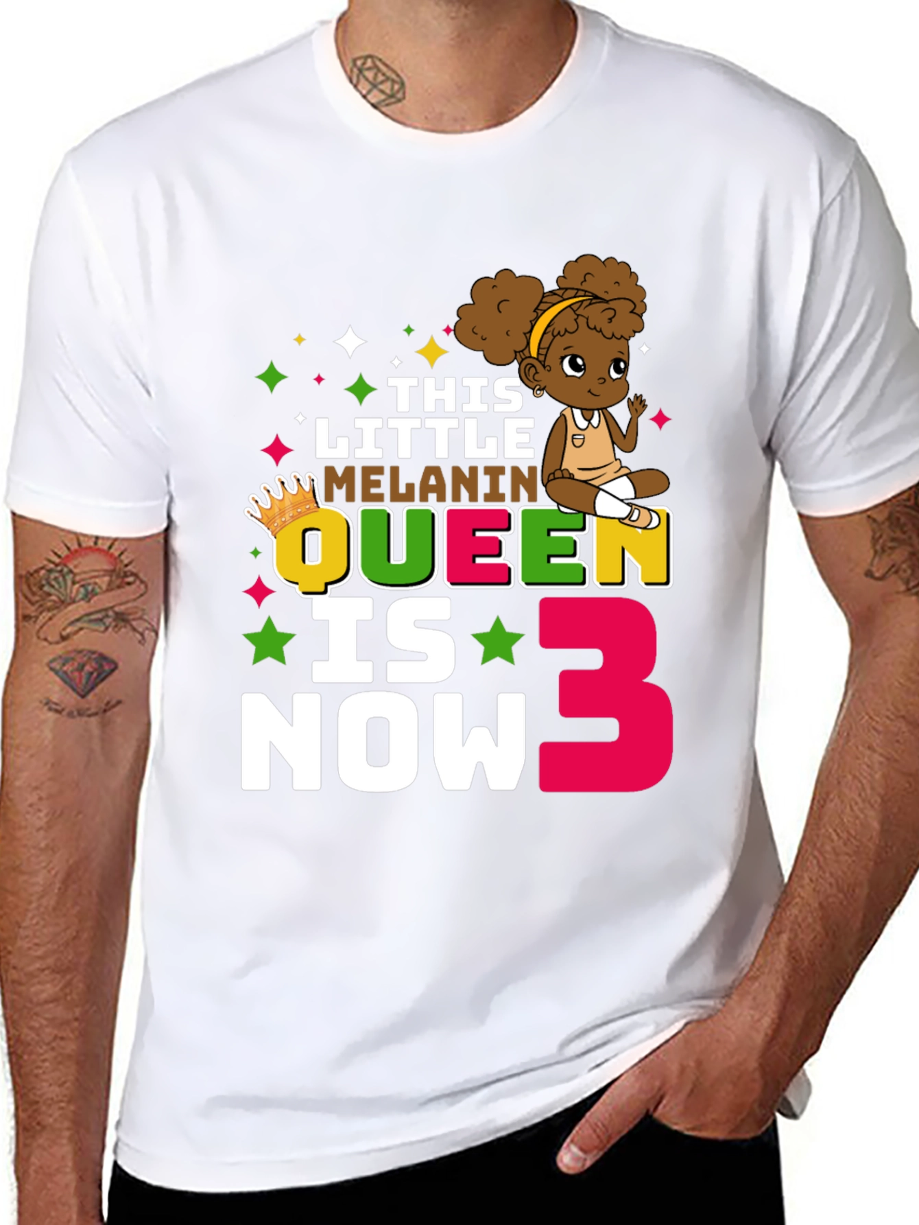 Melanin Queen 3rd Birthday T-Shirt