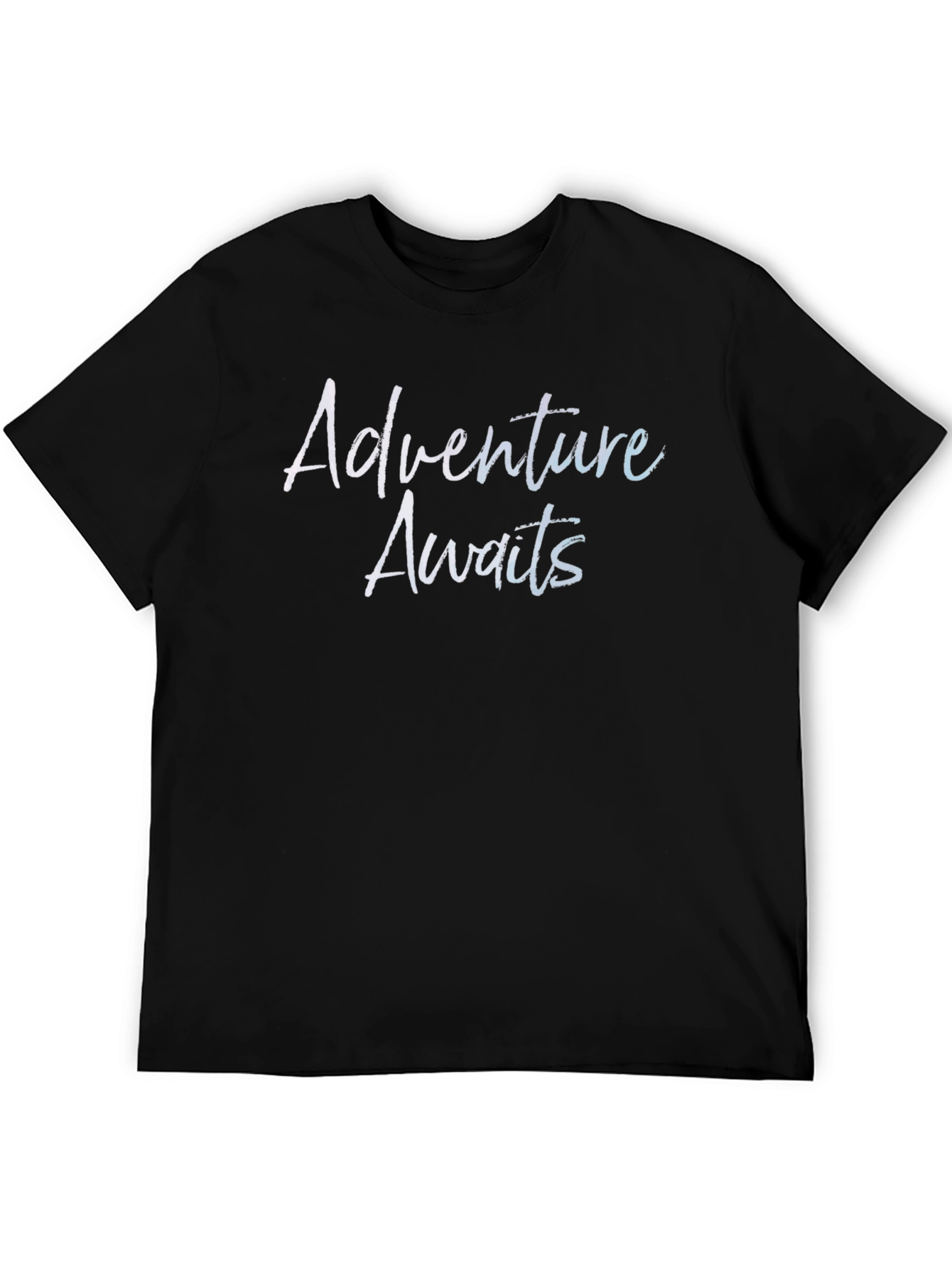 Adventure Awaits Graphic T-Shirt - Casual Black Tee