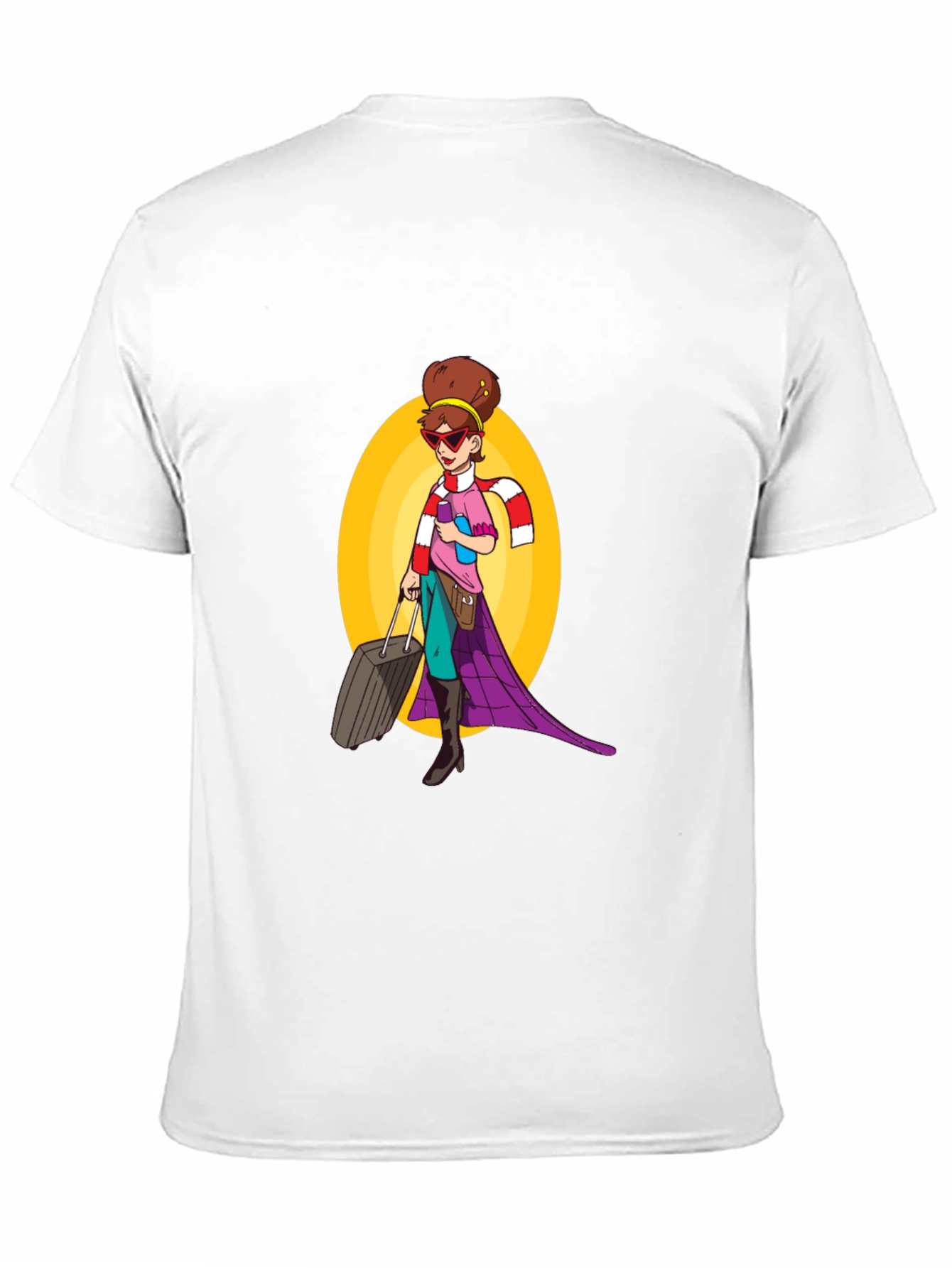 Cartoon Traveler Graphic Tee - Black