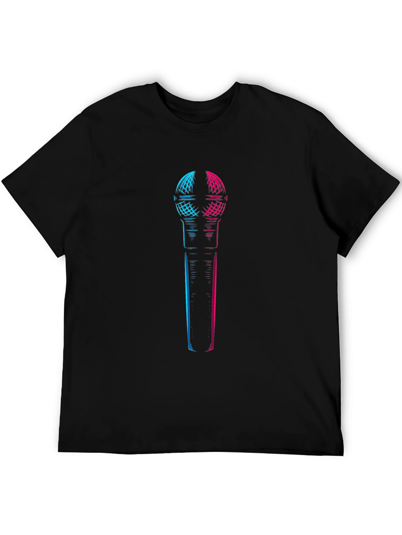 Neon Microphone Graphic Tee - Black