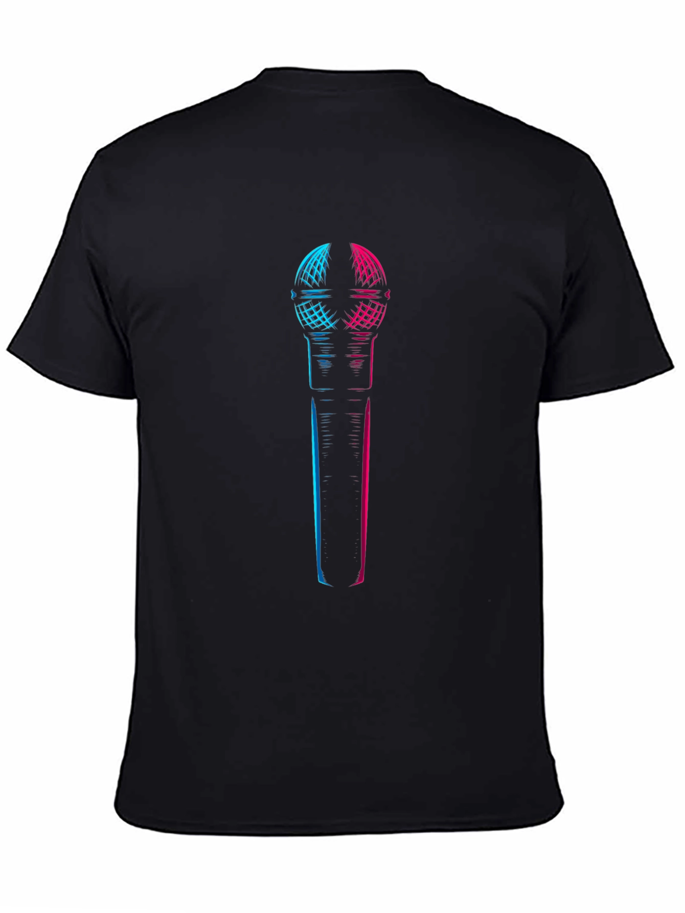 Neon Microphone Graphic Tee - Black