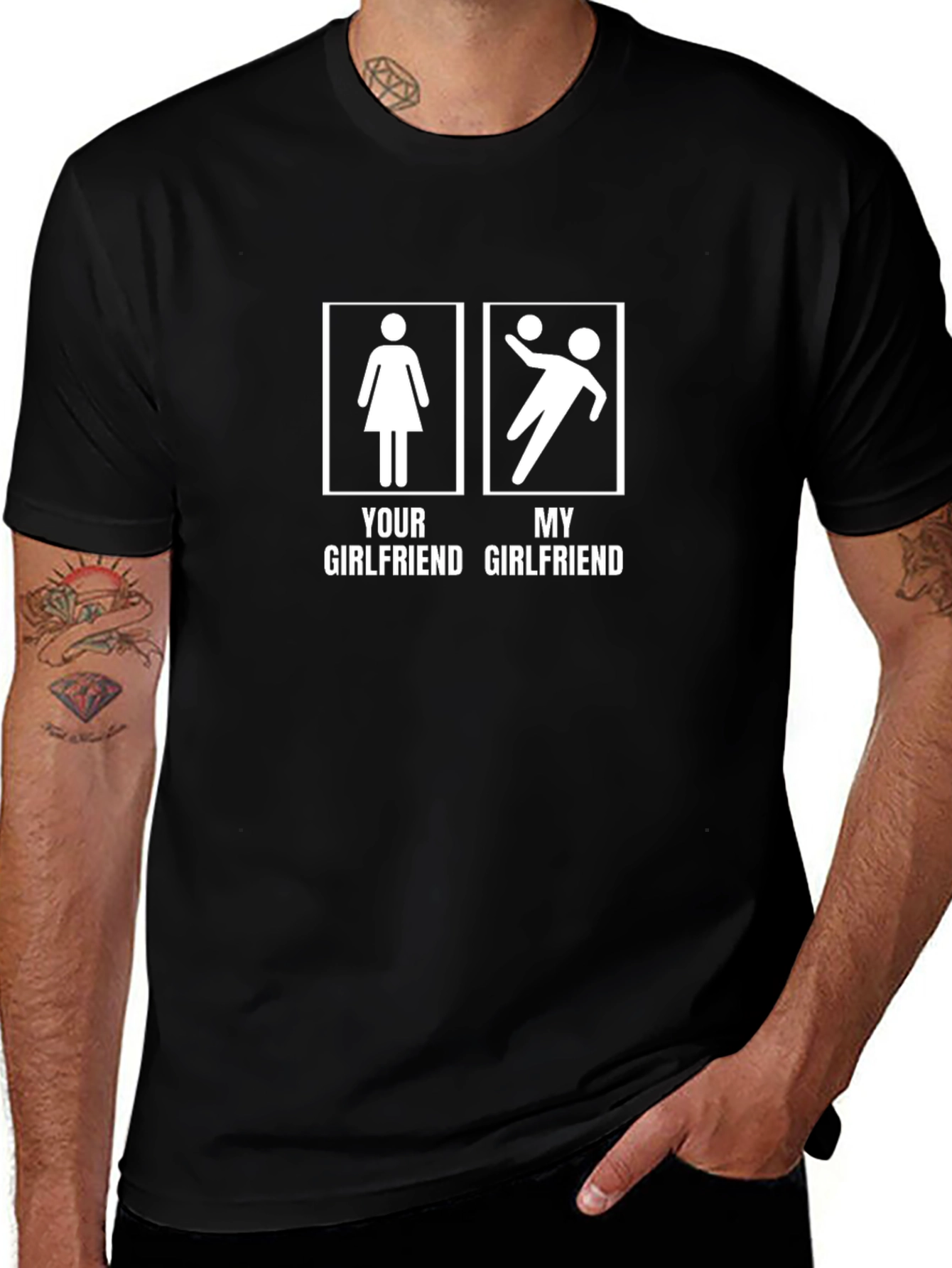 Humorous Your Girlfriend vs. My Girlfriend T-Shirt