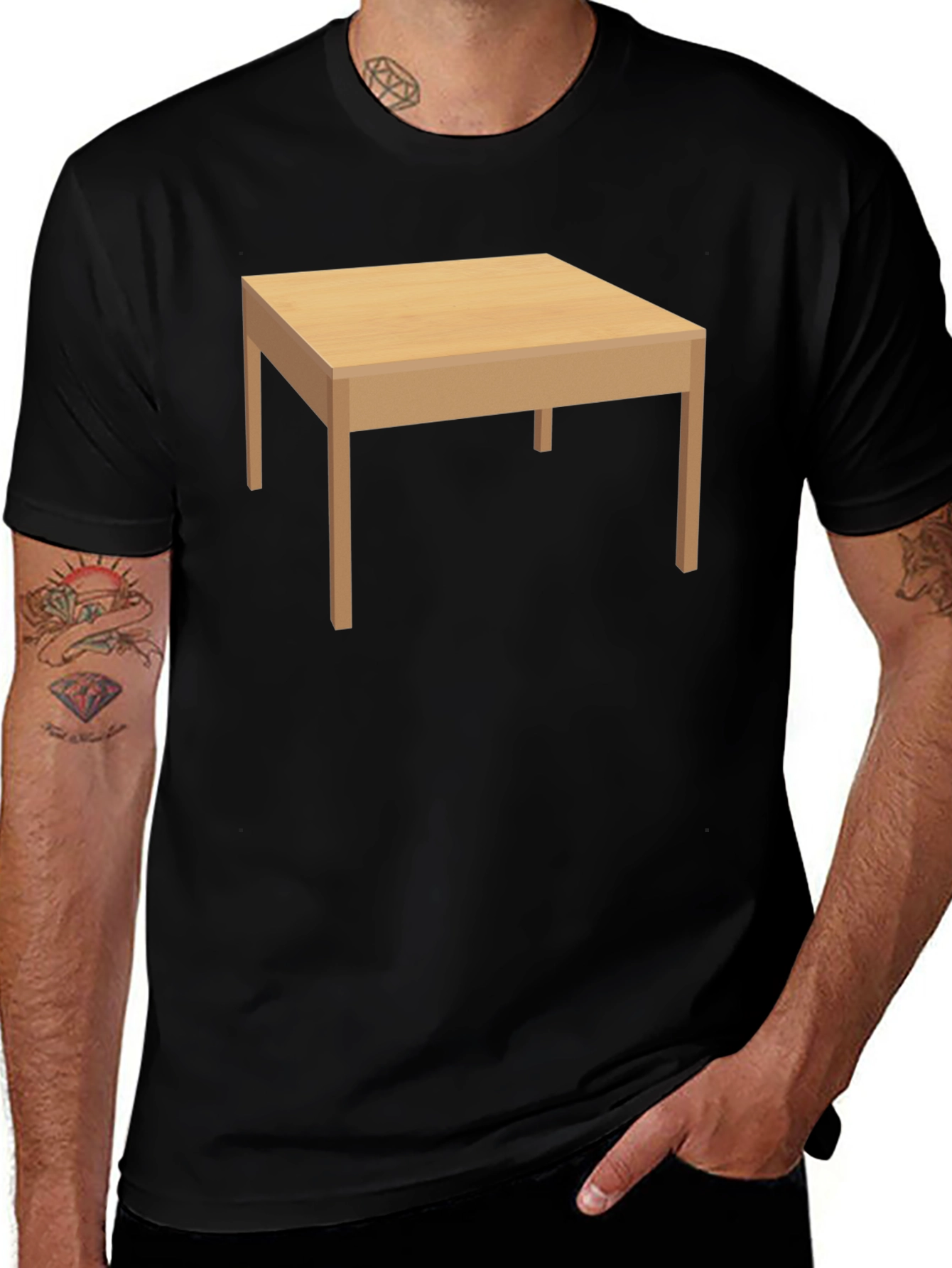 Table Graphic Mens Black T-Shirt