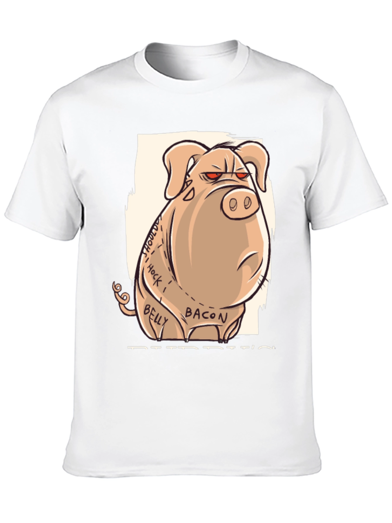 Funny Pig T-Shirt - Butcher Cut Anatomy Humor