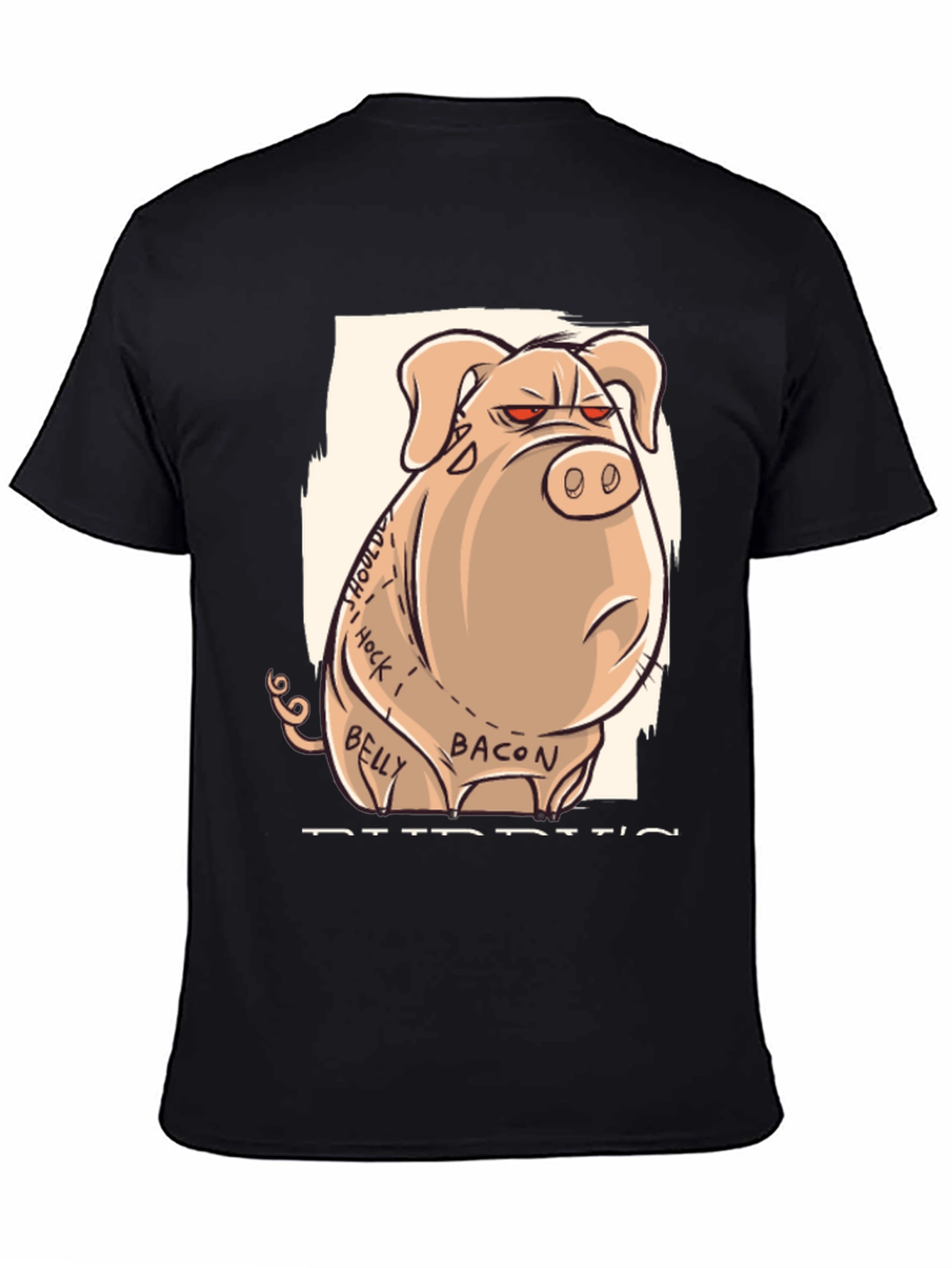 Funny Pig T-Shirt - Butcher Cut Anatomy Humor