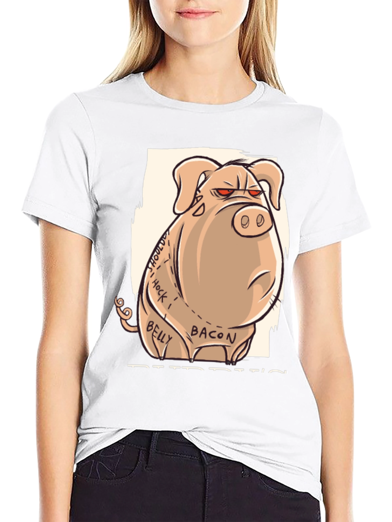 Funny Pig T-Shirt - Butcher Cut Anatomy Humor