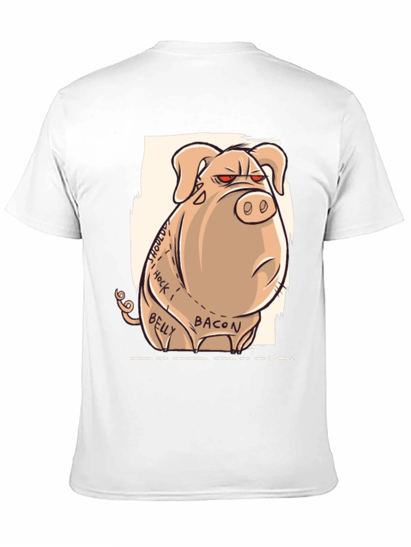 Funny Pig T-Shirt - Butcher Cut Anatomy Humor