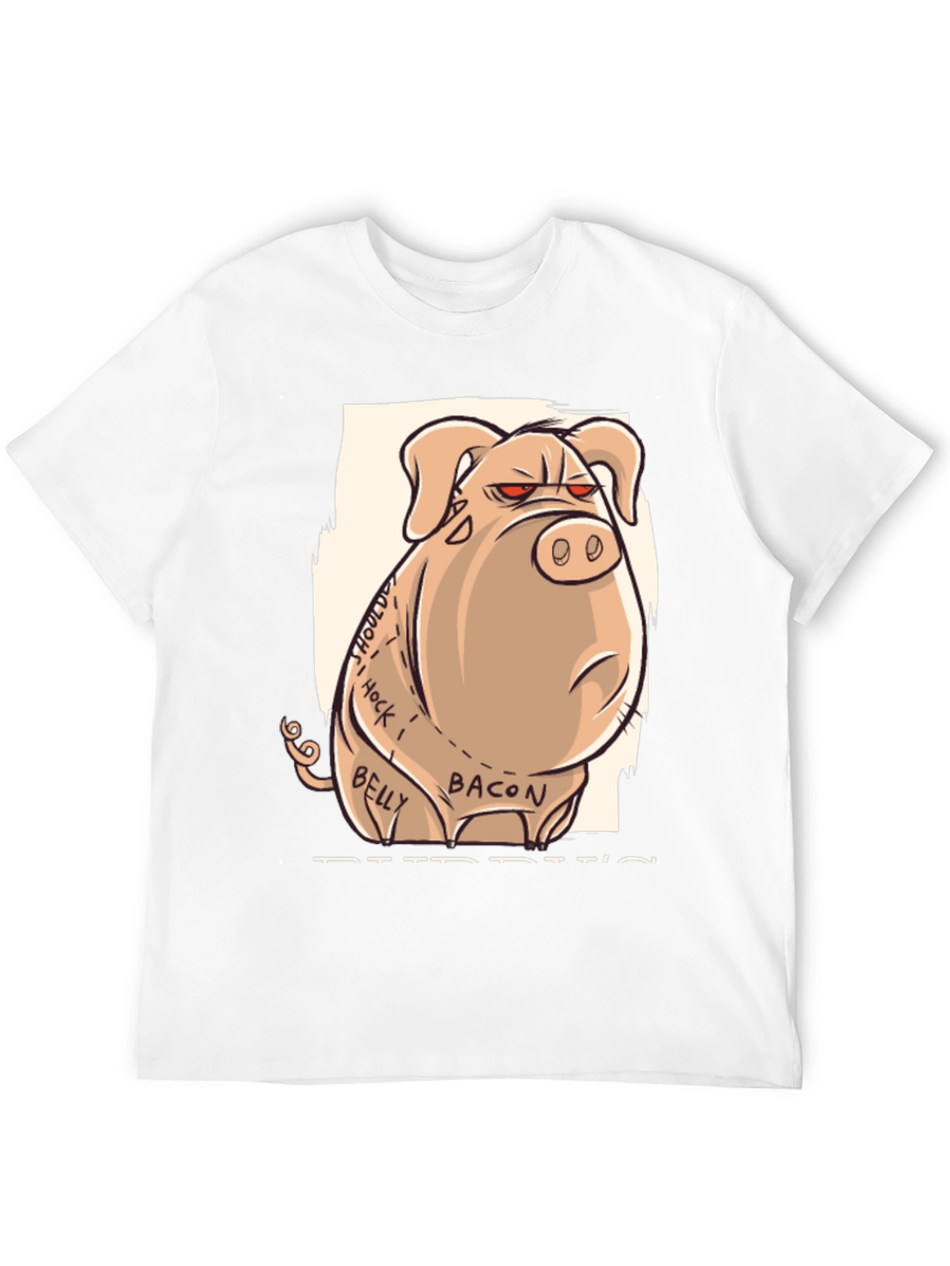 Funny Pig T-Shirt - Butcher Cut Anatomy Humor