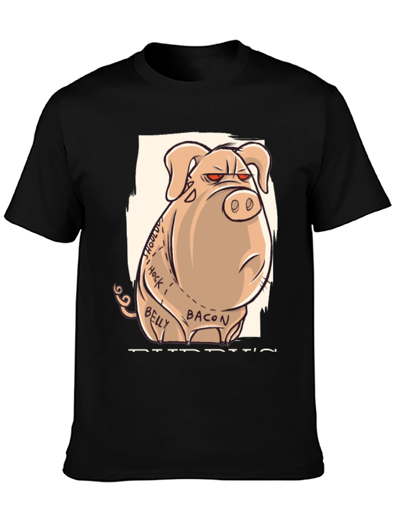 Funny Pig T-Shirt - Butcher Cut Anatomy Humor